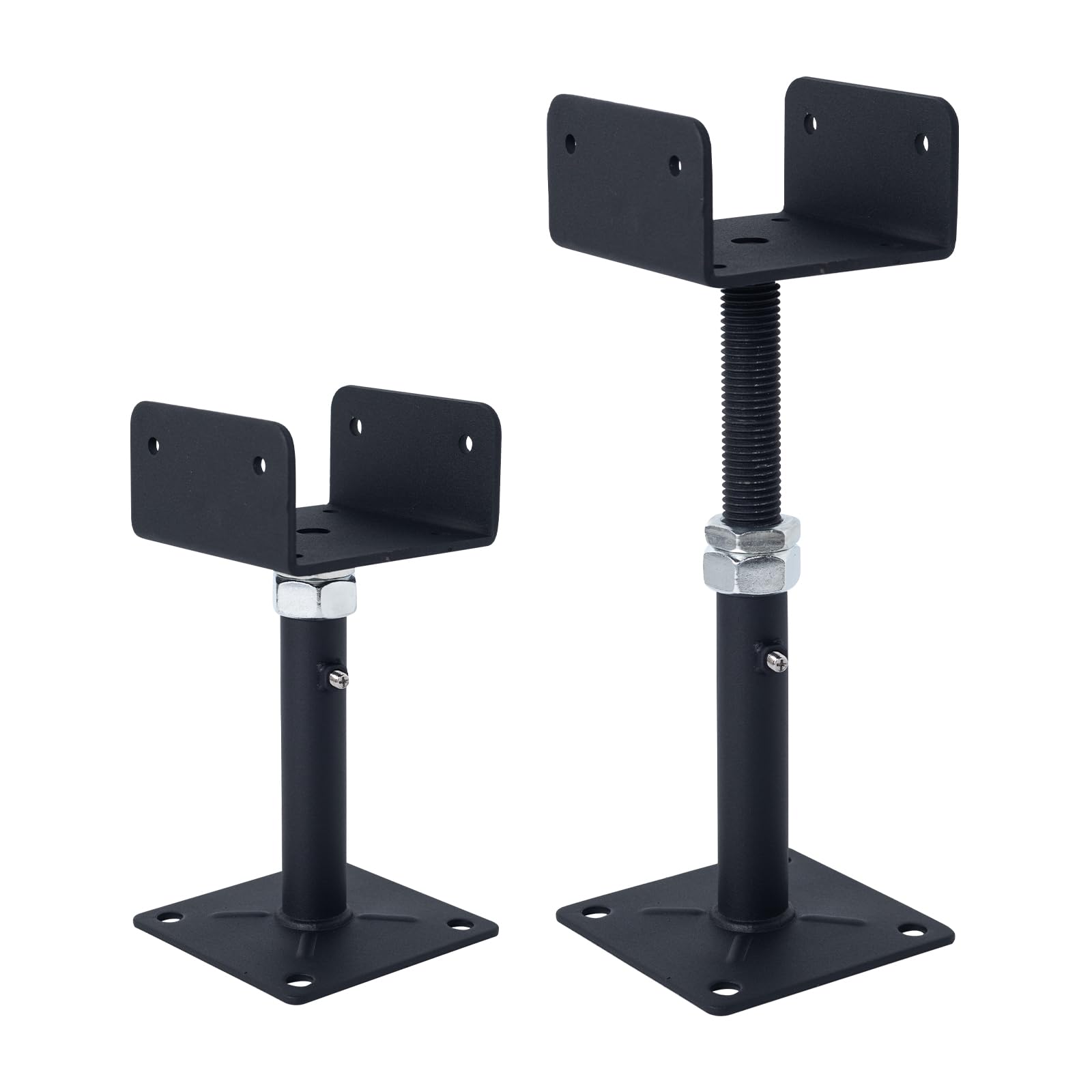 Vrbgify  Mini U Shaped Screw Jack Adjustable Steel Telepost for 4x2 4x4 4x6 Joists with Six to Nine Inch Height Adjustment Range