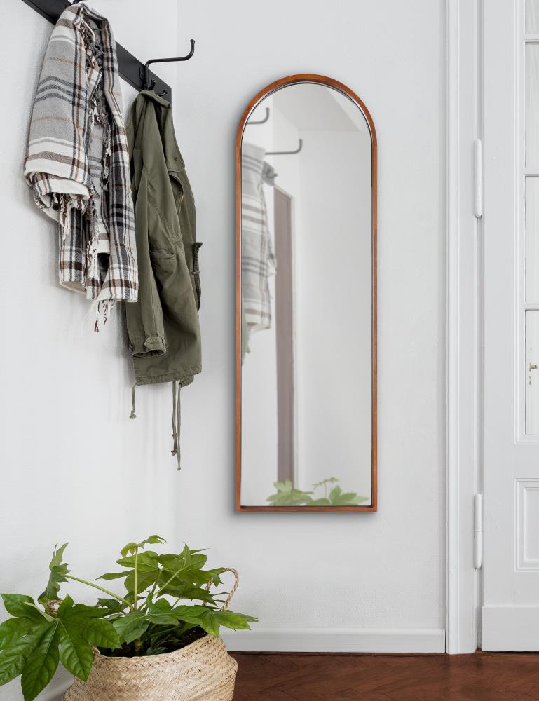 Kate and Laurel Valenti 15.75-in W x 47-in H Arch Walnut Brown Framed Full  Length Wall Mirror in the Mirrors department at