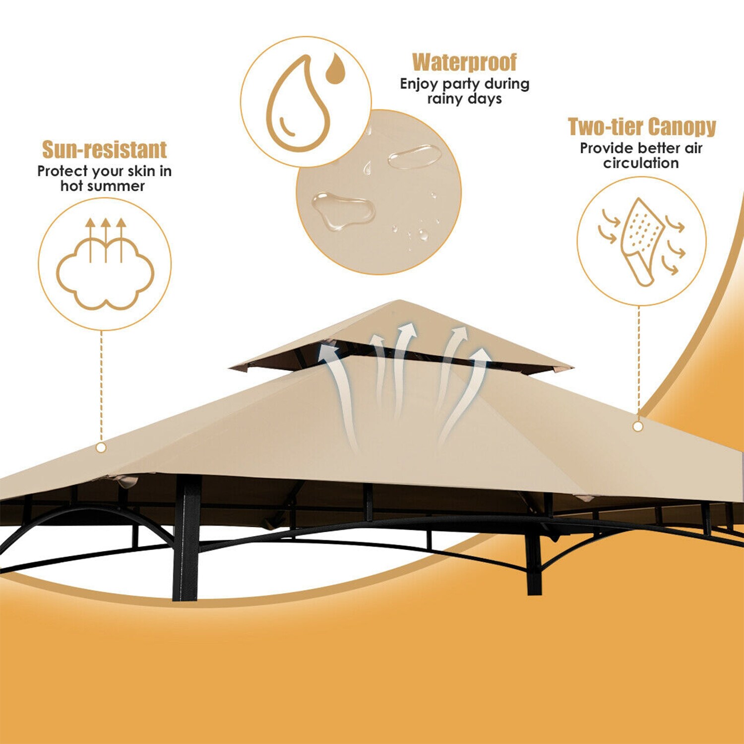 WELLFOR DOJ70423 Wood-Resin-Gazebos - View #4