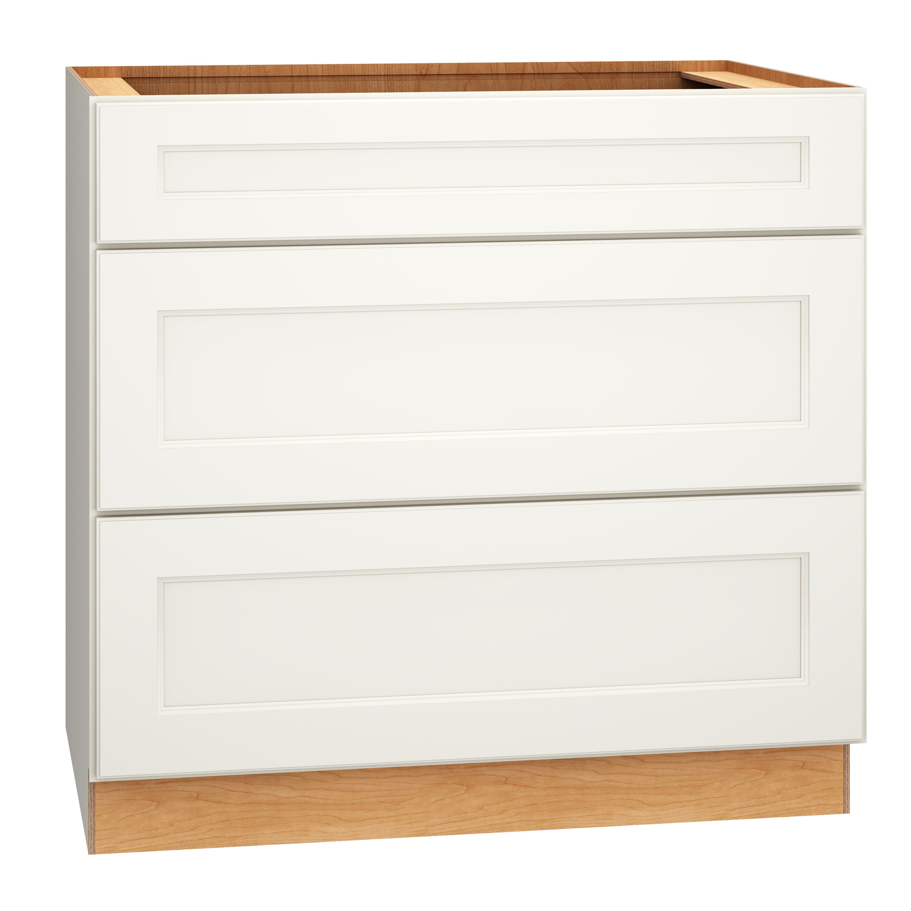 Diamond Express Macaulay 36-in W x 34.5-in H x 24-in D White 2-Drawer Base Fully Assembled Plywood Cabinet (Recessed Panel Square Style)