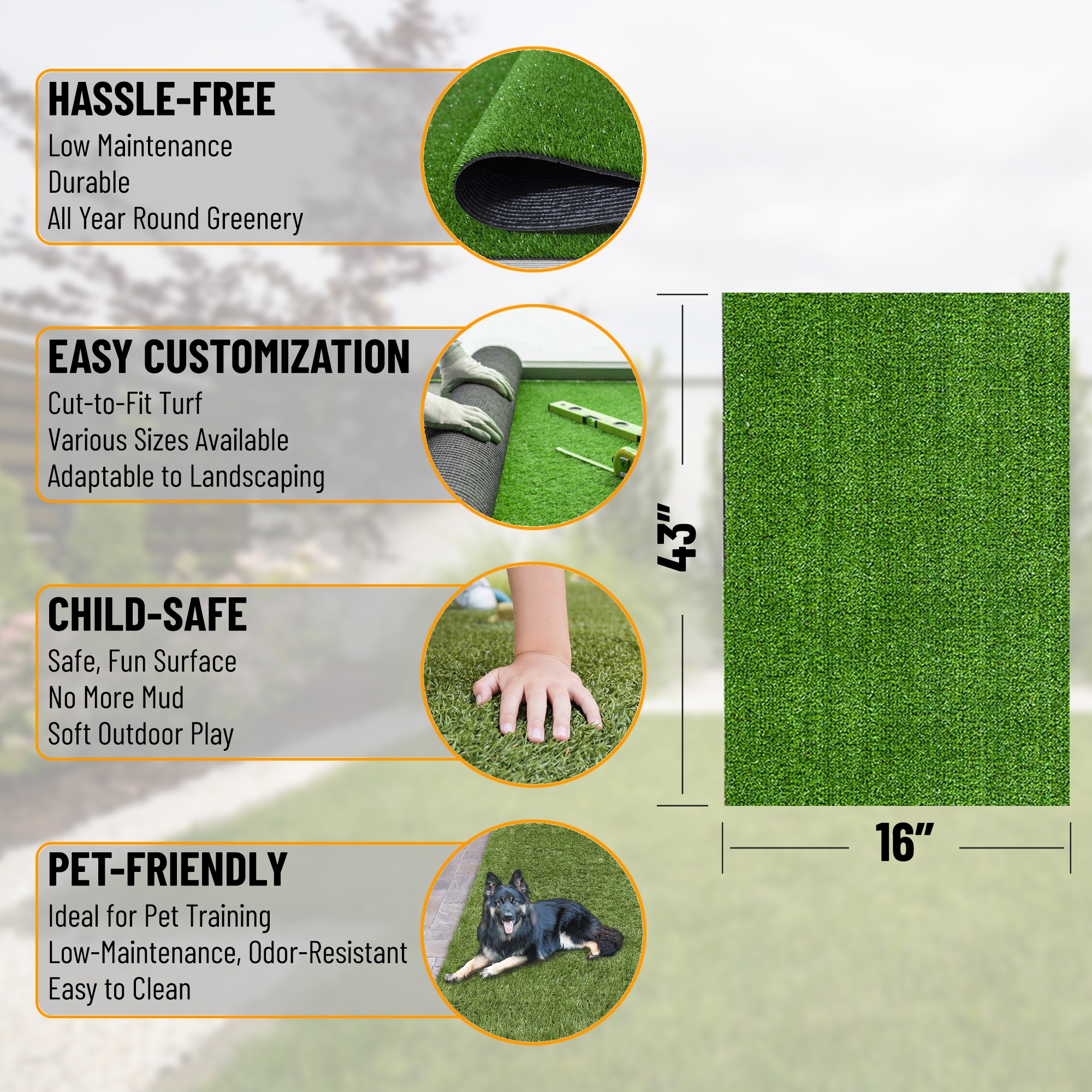 Ottomanson FST450-16X48 Precut-Artificial-Grass - View #3
