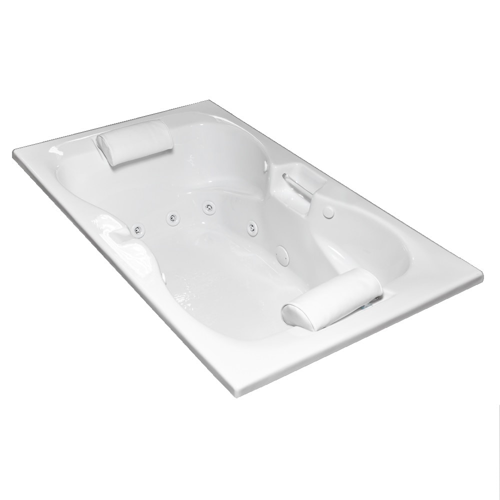 Laurel Mountain Warren ll 36-in x 72-in White Acrylic Oval Drop-In Air Bath  (Front Center Drain) in the Bathtubs department at