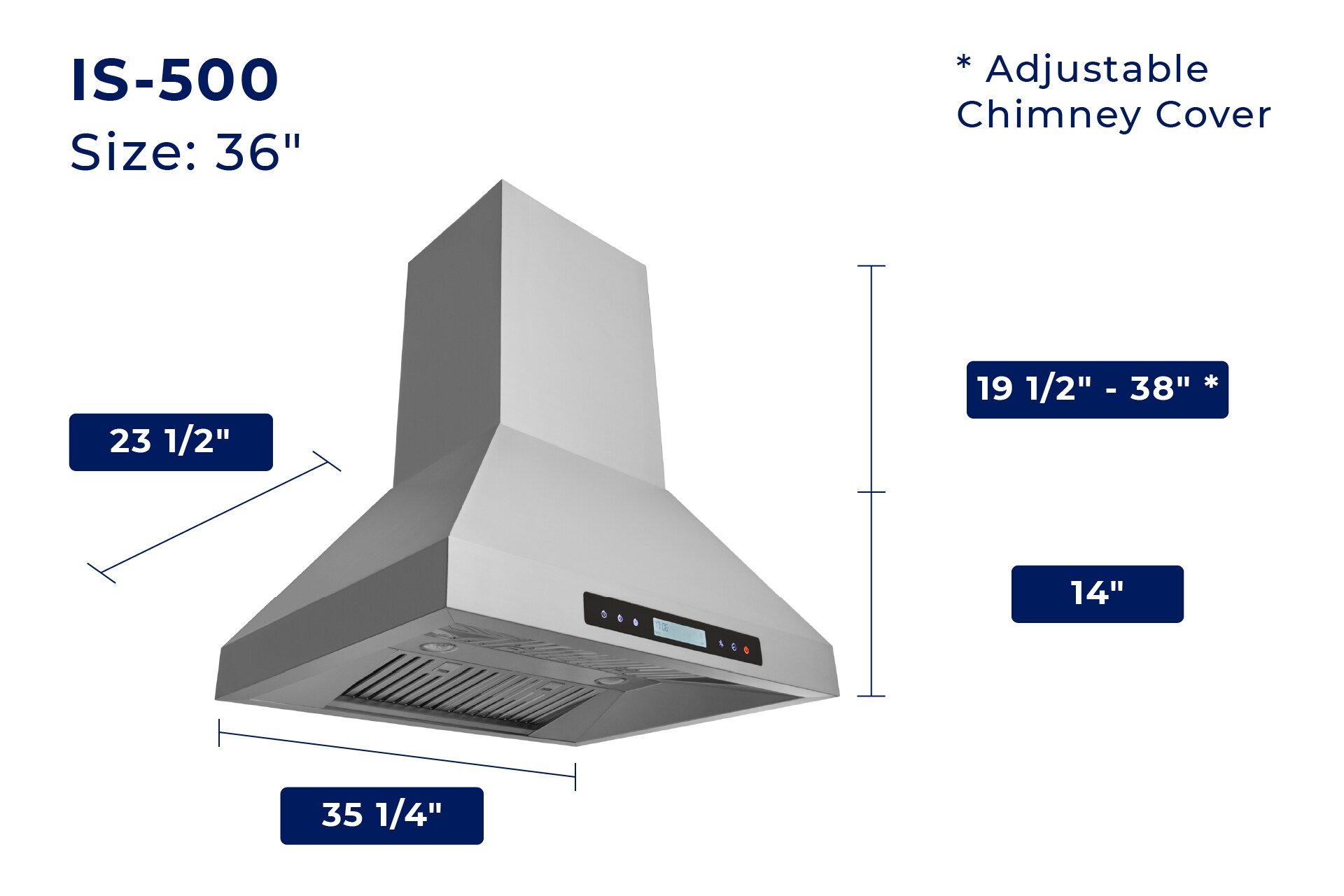 Hauslane IS-500SS-36 Island-Range-Hoods - View #9