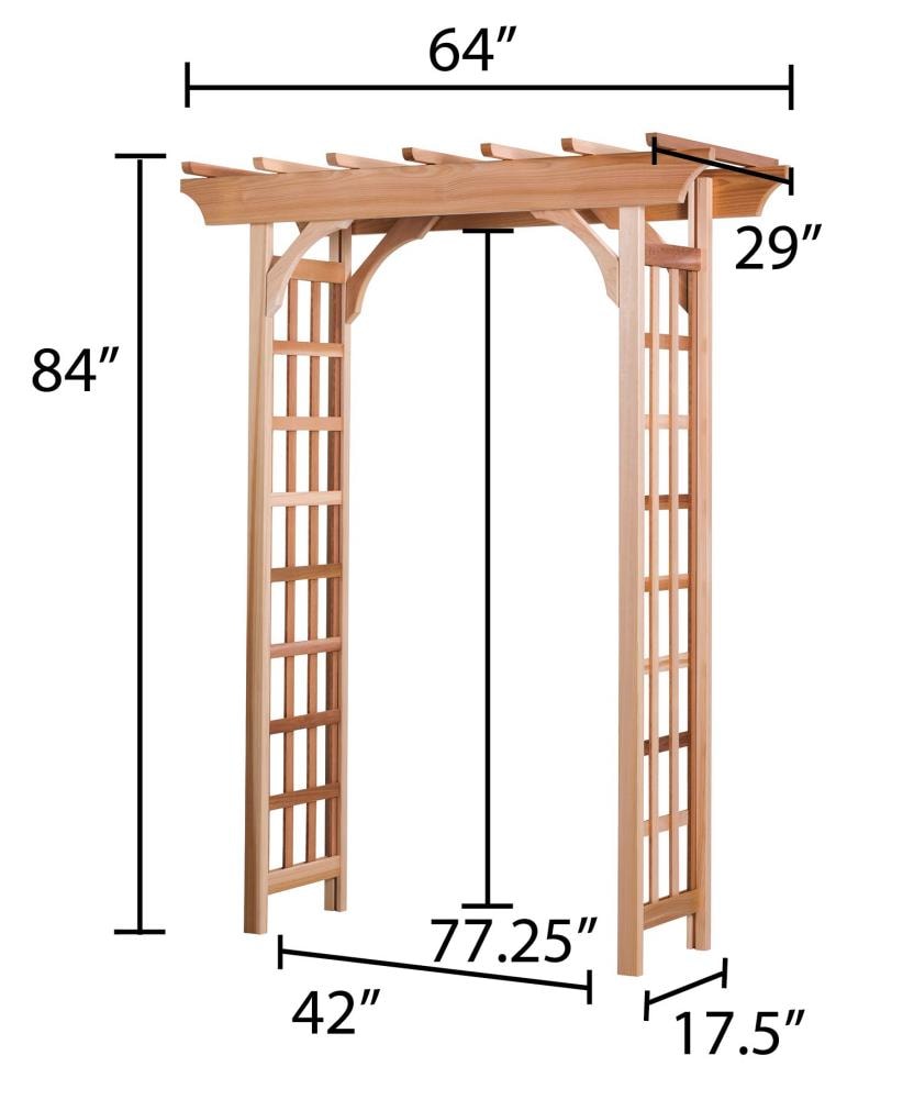 Garden Architecture 5.3-ft W x 7-ft H Natural Garden Arbor at Lowes.com