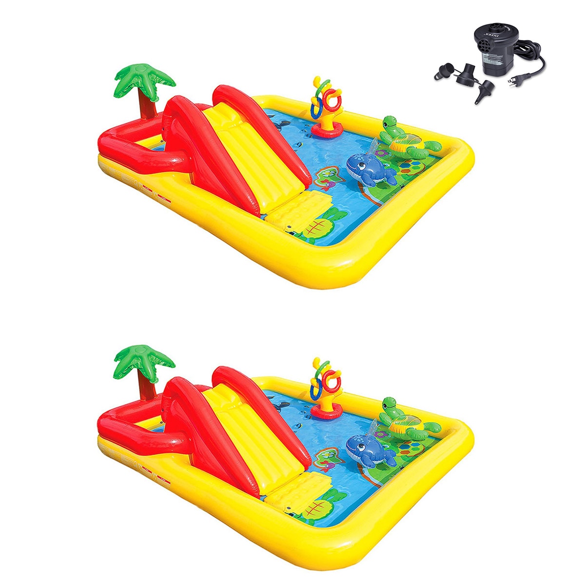 Intex 37091 100-in L x 77-in W Yellow Square Kiddie Pool