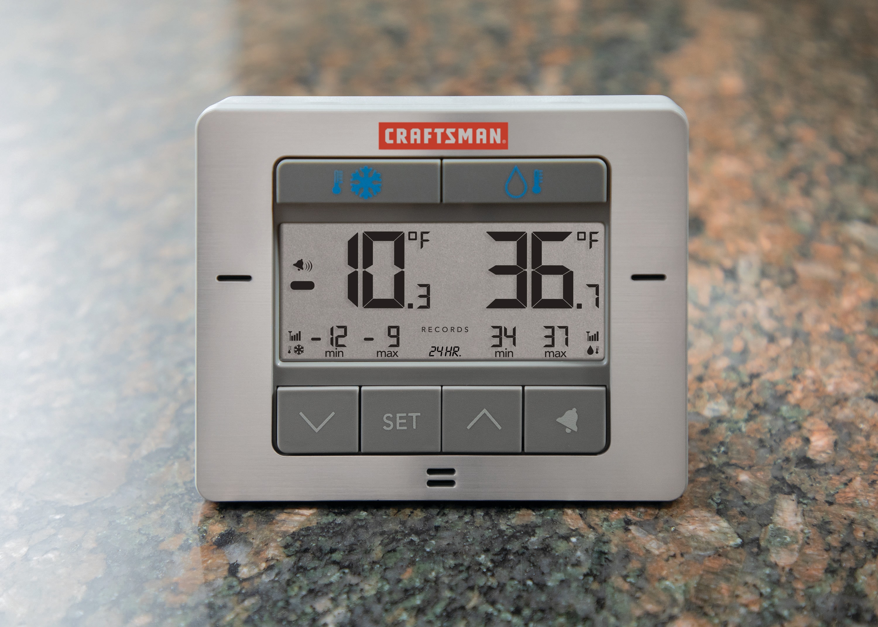 CRAFTSMAN Craftsman Wireless Digital Refrigerator and Freezer Thermometer  with Stainless Steel Temperature-Gauge (Cmxwdcr00514) in the Refrigerator  Parts department at