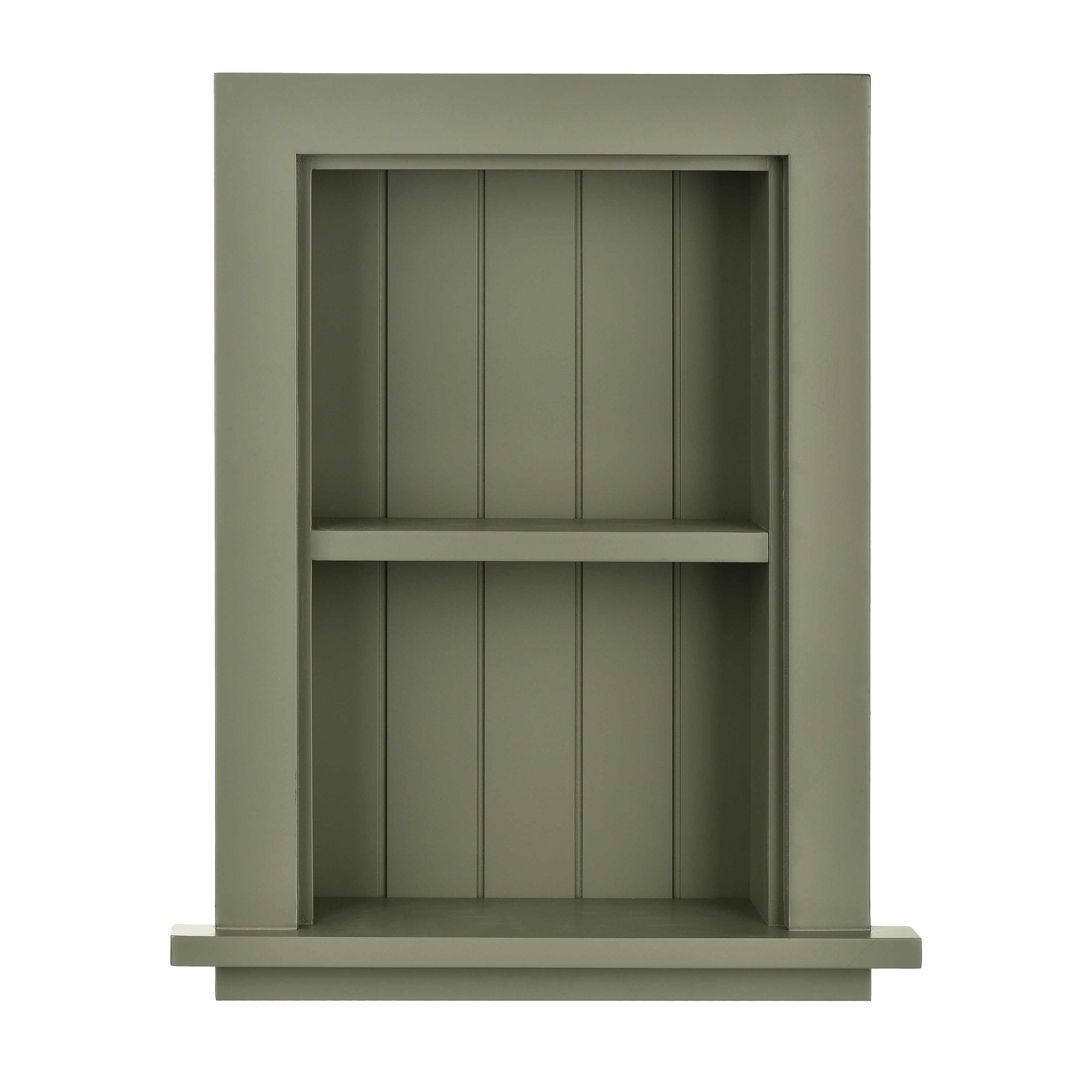 AdirHome White Wood Home Decor Bathroom Recessed Storage Wall Cabinet With Shelf 