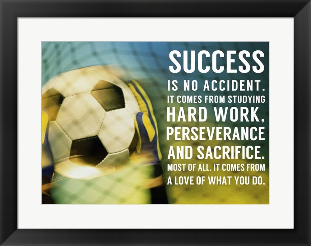 Metaverse Corporation PLI761306 Success Soccer Quote Sports Mania Black Framed 17.5-in H x 22.25-in W Inspirational Paper Print