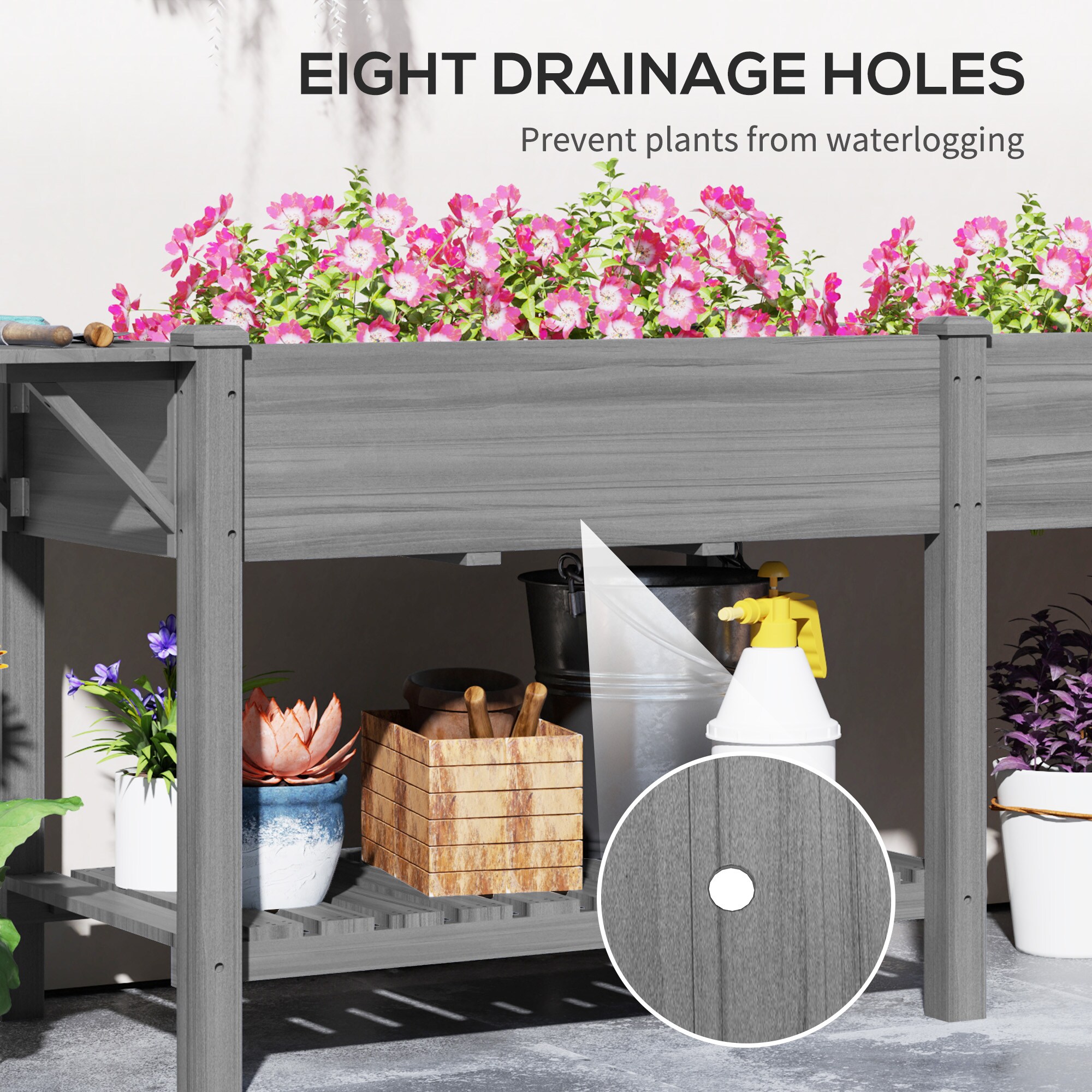 Outsunny 84H-325V00GY Raised-Planter-Boxes - View #7