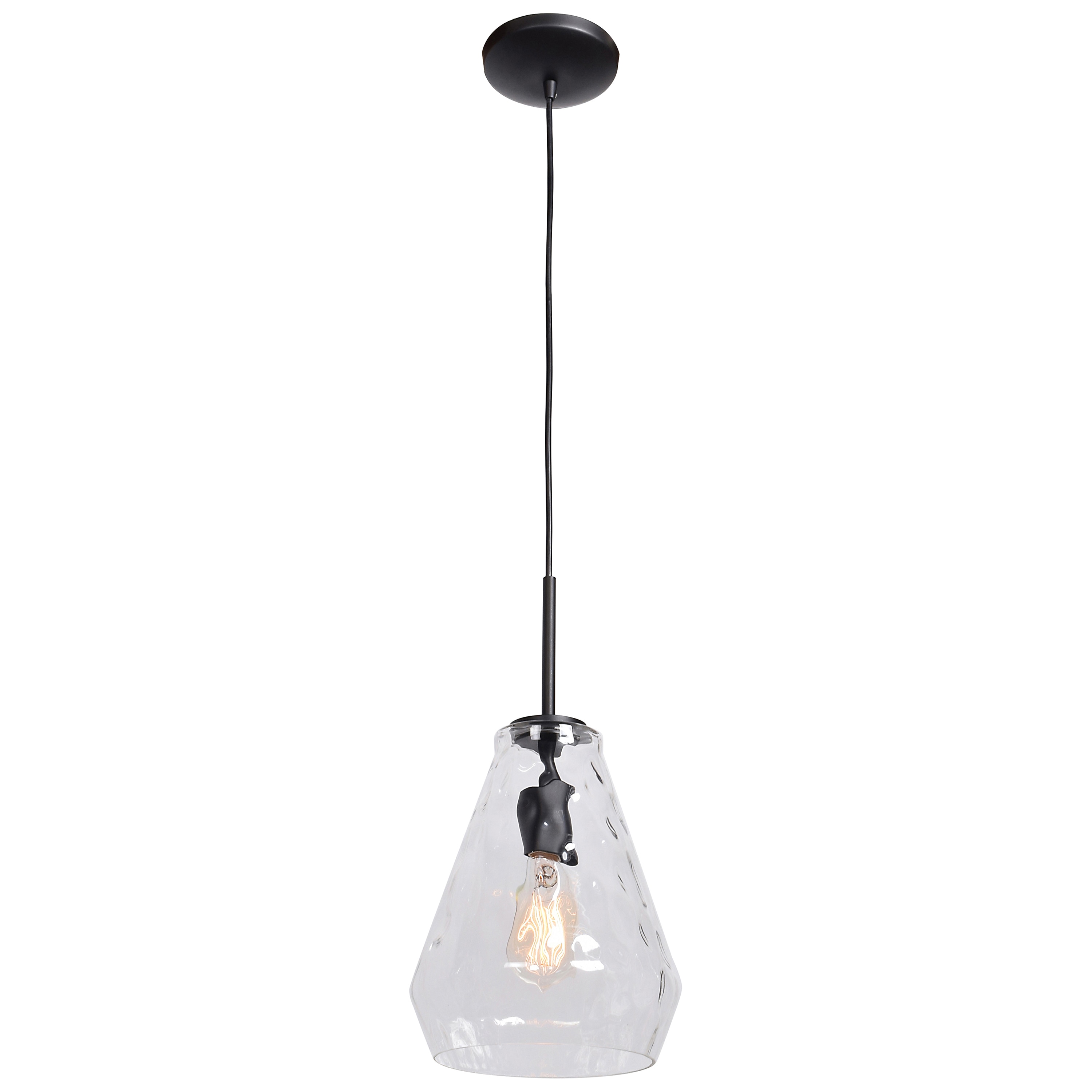 Access Lighting 50937-BL/CLR Simplicite Black Modern/Contemporary Geometric Mini Hanging Pendant Light