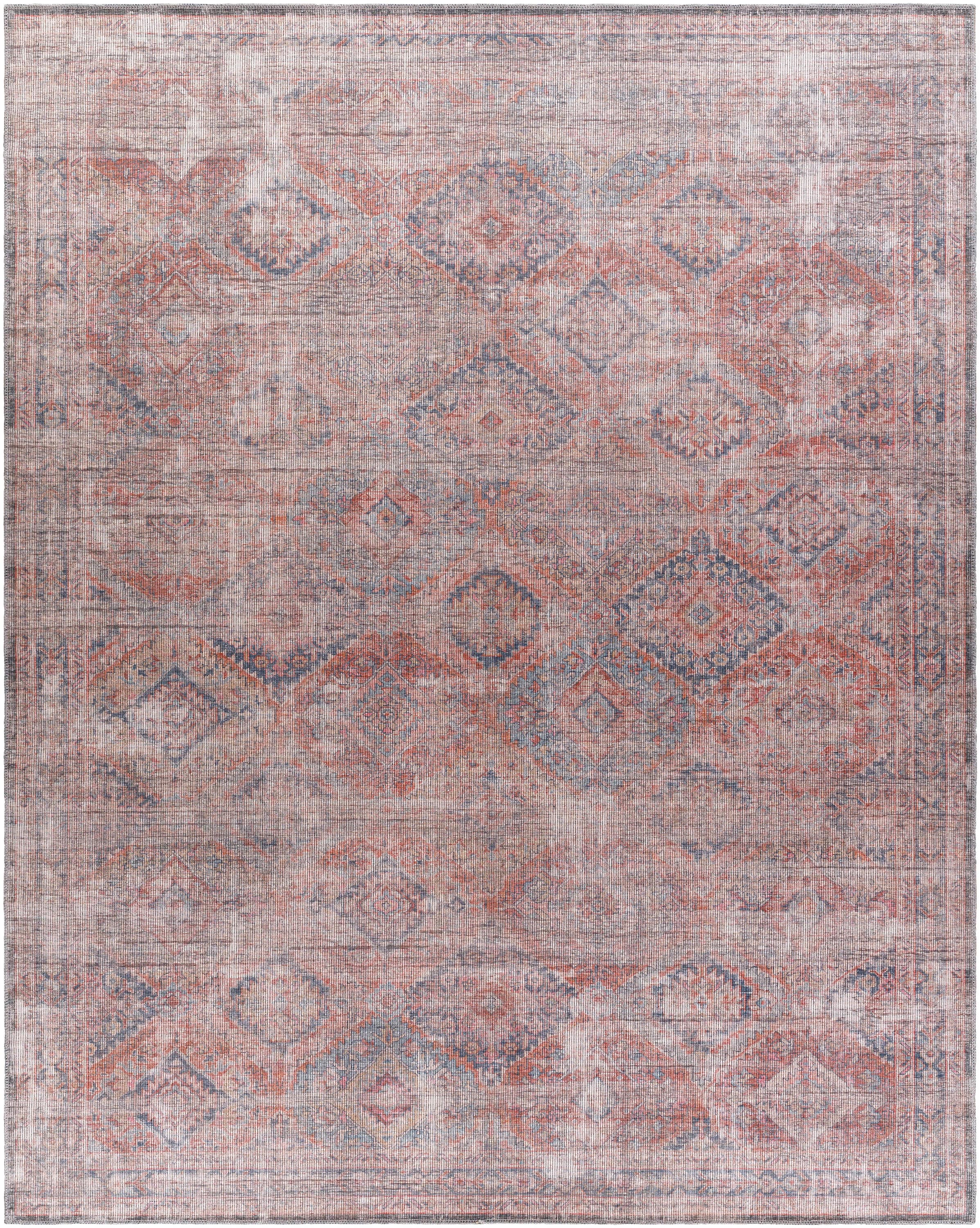 Livabliss FRL2301-679 Farrell 7 x 9 (ft) Polyester Red/Navy Rectangular Indoor Medallion Oriental Machine washable Area rug