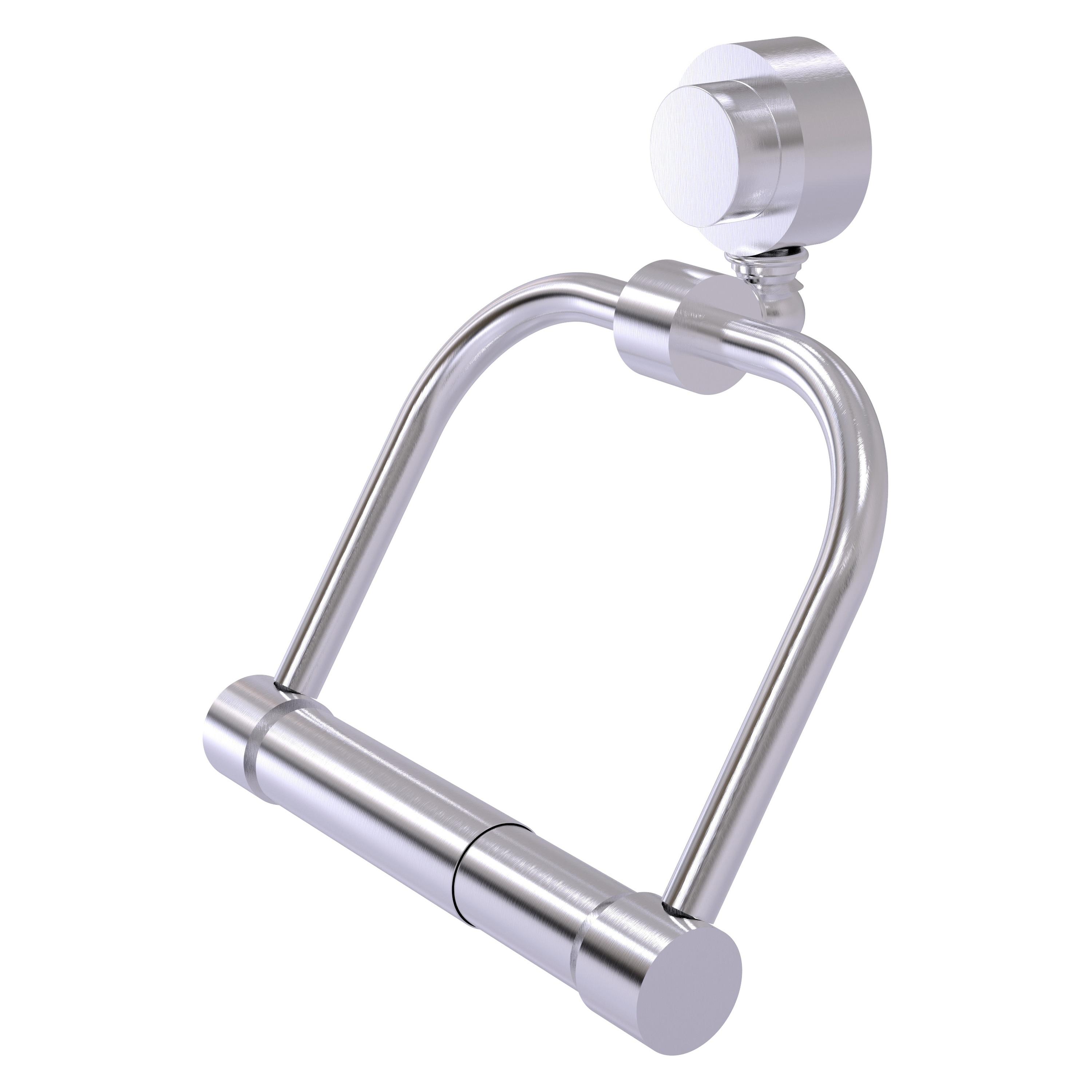 Allied Brass 424-SCH Venus Satin Chrome Wall mount Double post Toilet Paper Holder 1 -Rolls with Storage