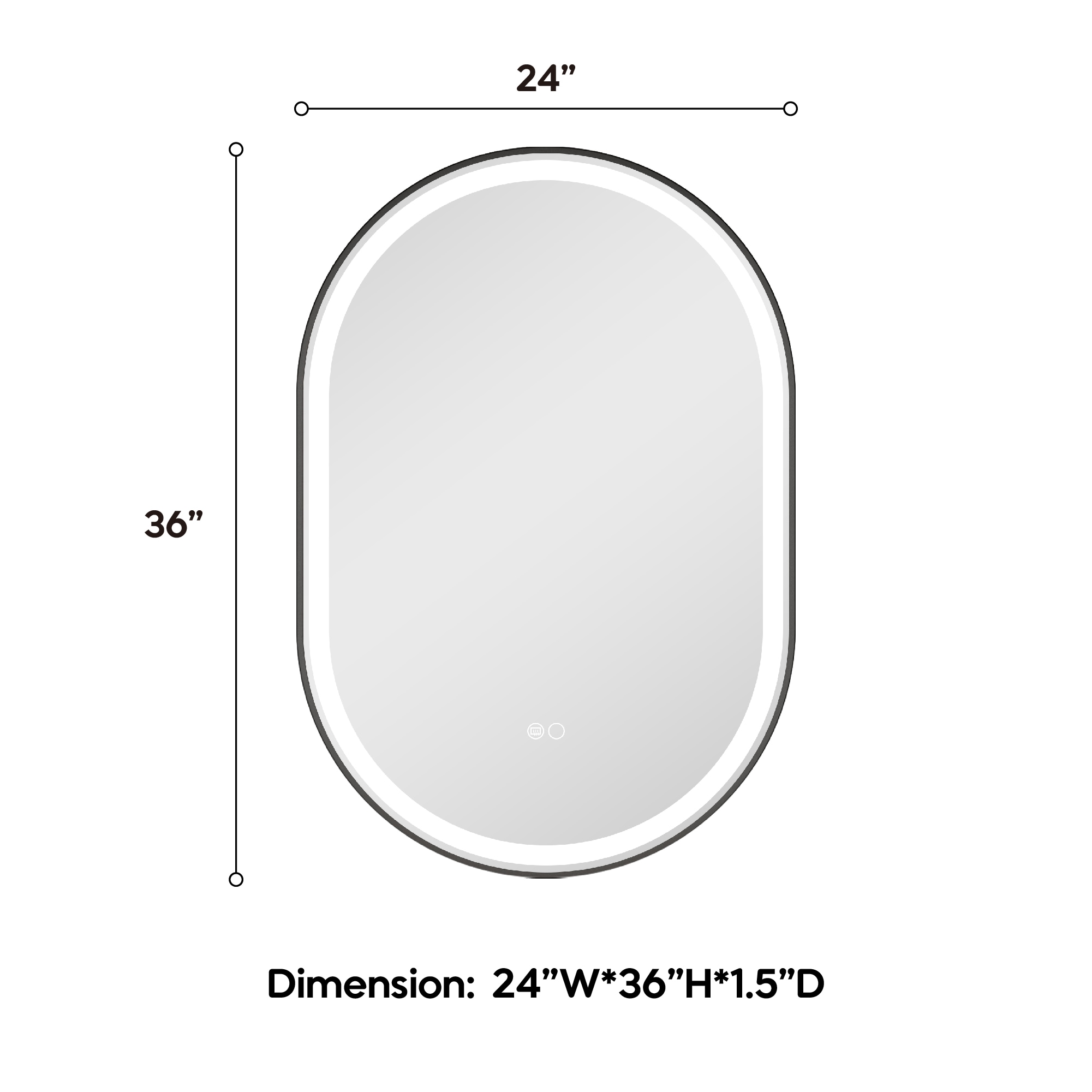 Forclover MRE-P16W2436MB Framed-Bath-Mirrors - View #4