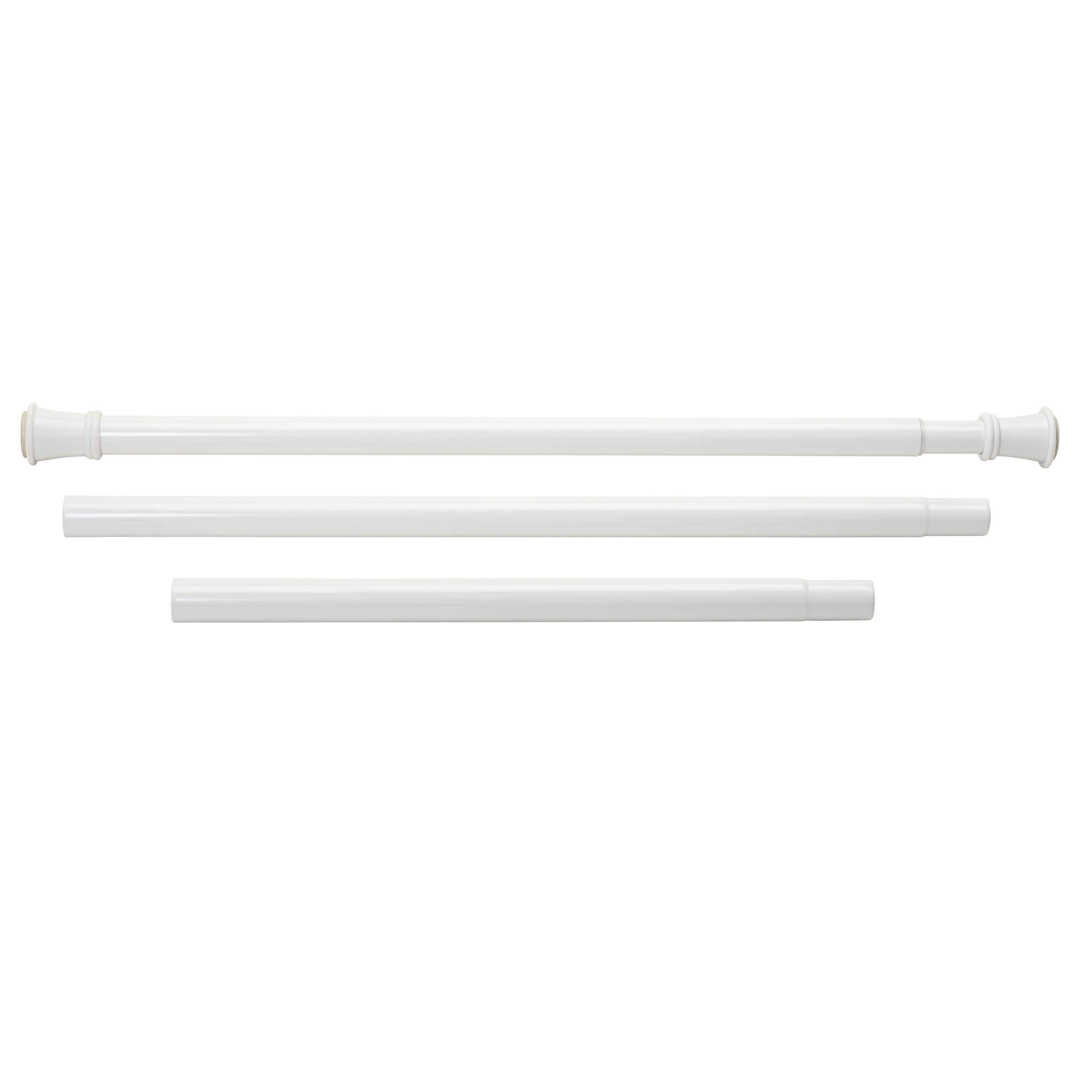 Zenna Home Shower Rods 26 In To 76 In White Tension Single Straight   49073515 