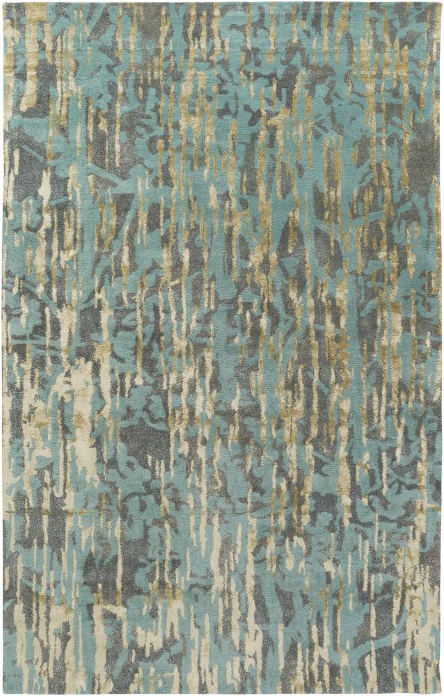 Surya ZPH3000-576 Zephyr 5 x 8 Wool Aqua Indoor Abstract Industrial Area Rug