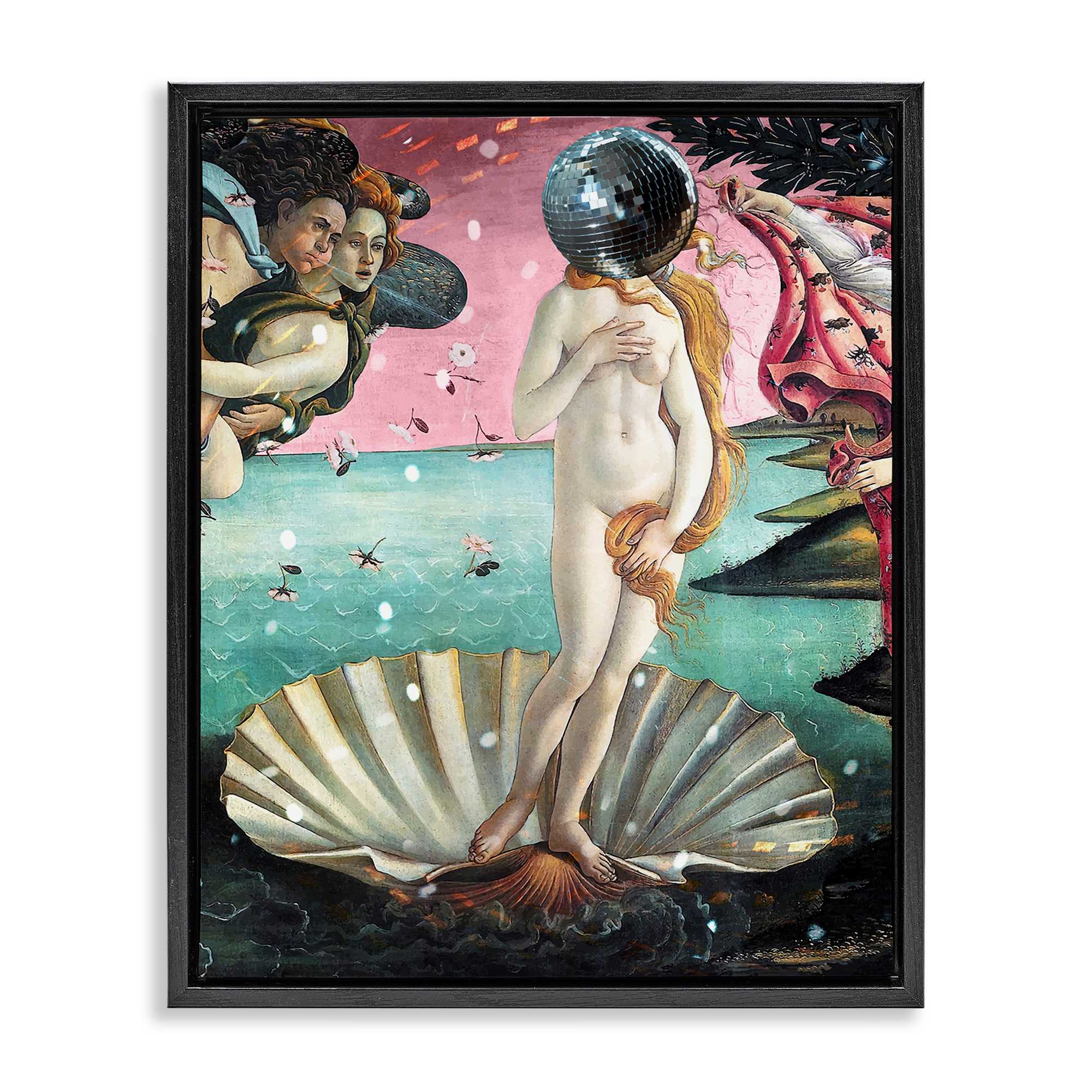 Stupell Industries BT-104-FFB-24X30 Classic Clamshell with Disco Ball Floating Frame design by Lil' Rue