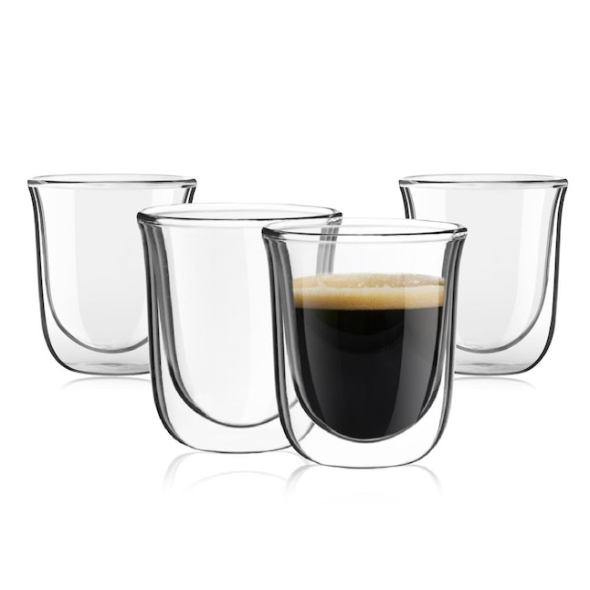 JoyJolt 2-fl oz Glass Borosilicate Glass Espresso Set of: 4 in the