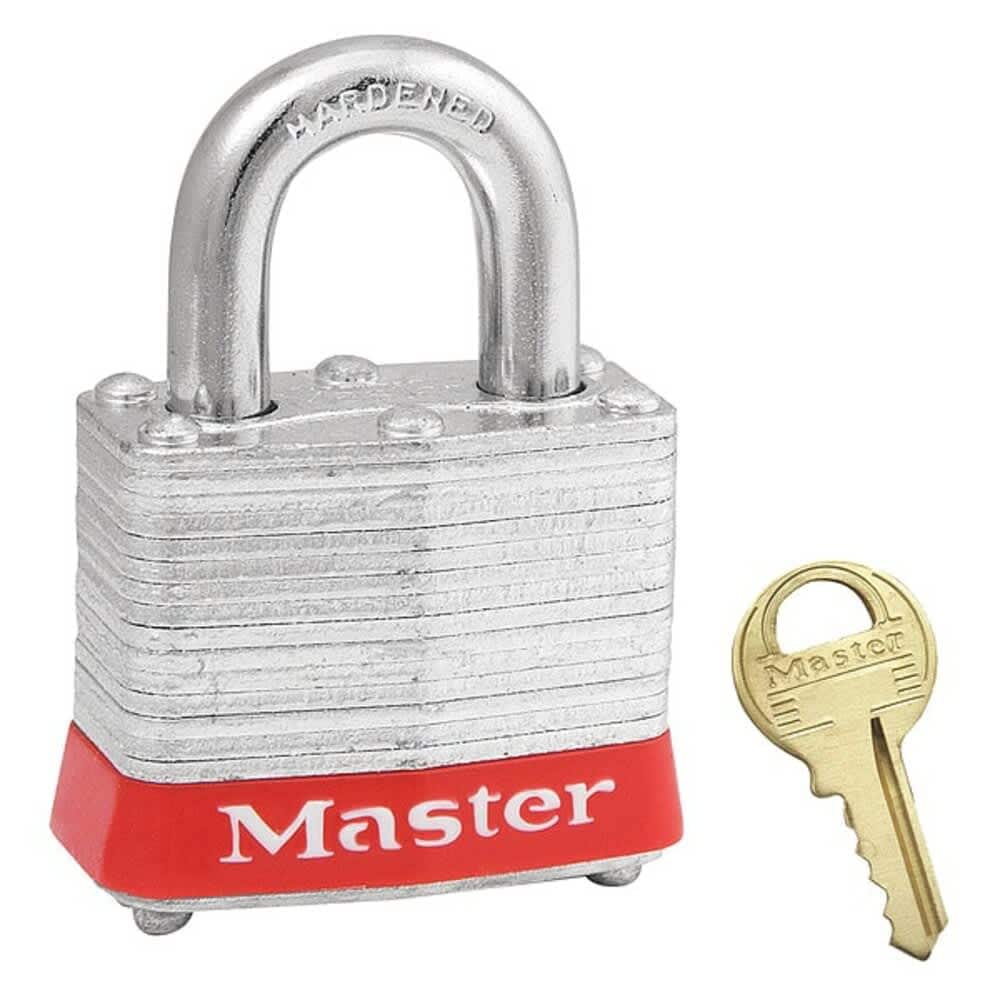 Master Lock  Lockout Padlock Keyed Alike Steel Red 3/4 in Shackle Height 1 9/16 in Body Width
