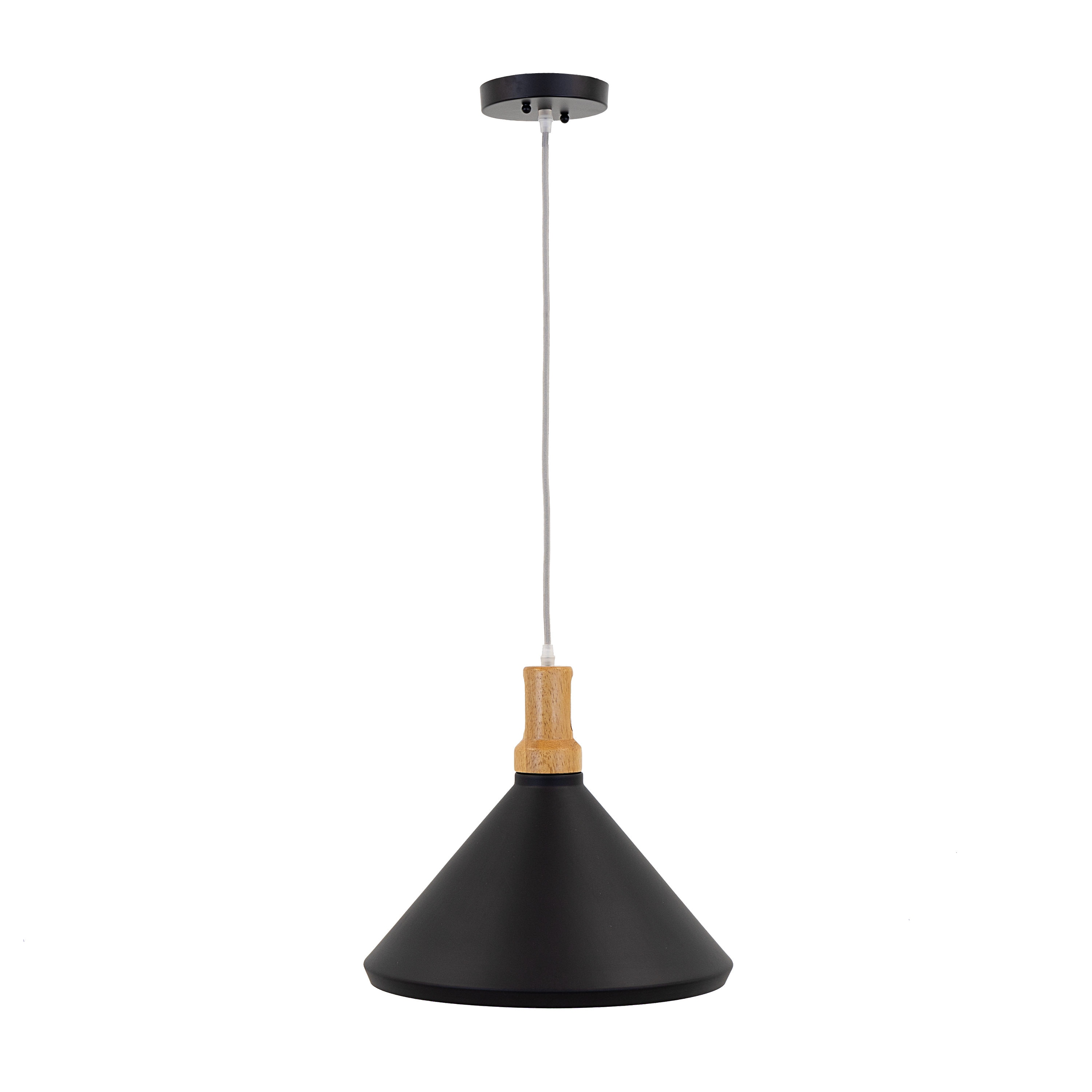 Yosemite Home Decor BS27217 Noir Black Aluminum Transitional Drum Medium Hanging Pendant light