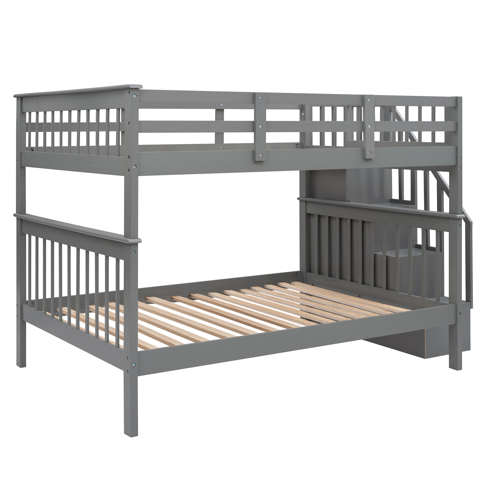 Qualler BLE000110E Gray Full over full Bunk Bed