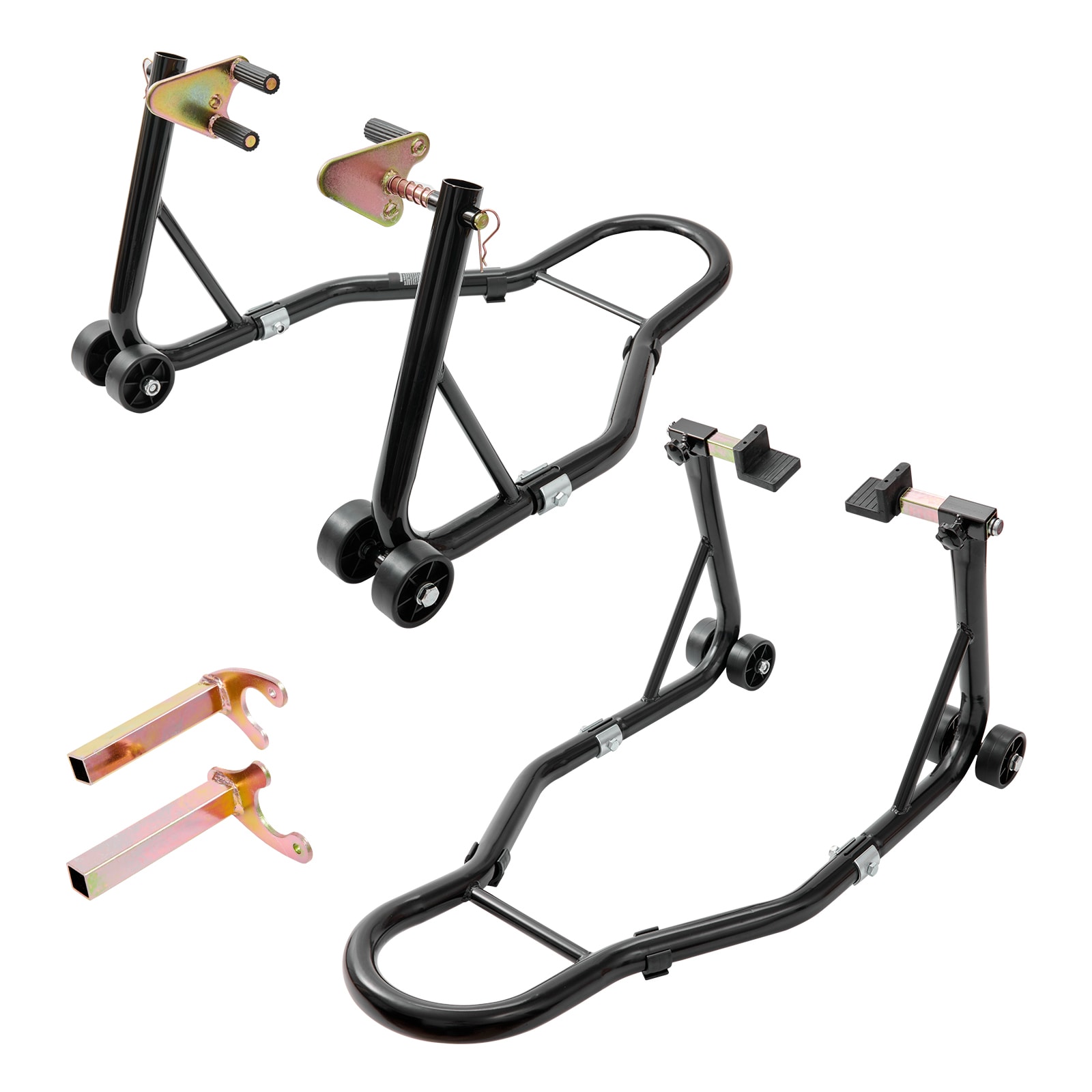 SVOPES Motorcycle Support Lift 850lbs Capacity Front and Back Stand Adjustable Width Fits Most Bikes Black #SVOPESYBSJZJT01201V0