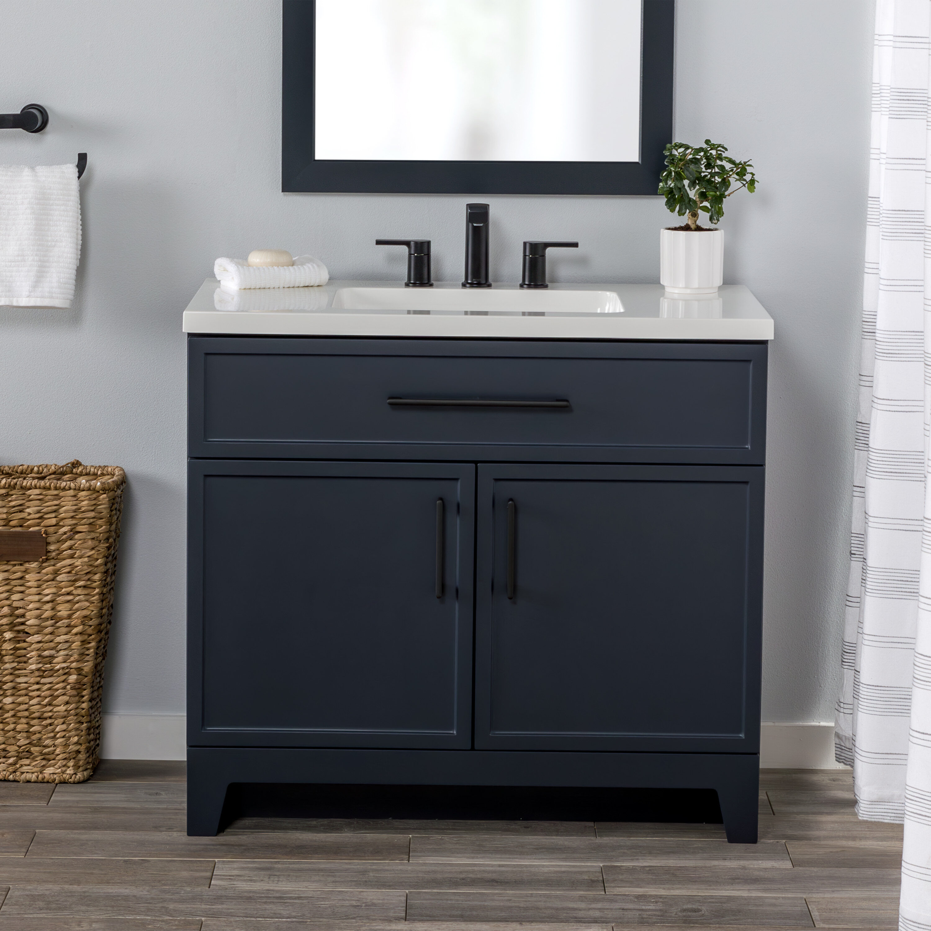 Bathroom Cabinet Under Washbasin Locker Adjustable Open Shelves