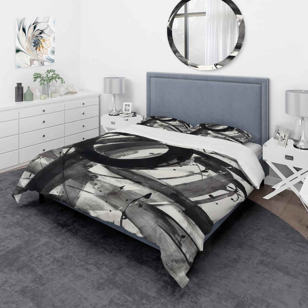 Designart BED30274-T 3-Piece Black Twin Duvet Cover Set