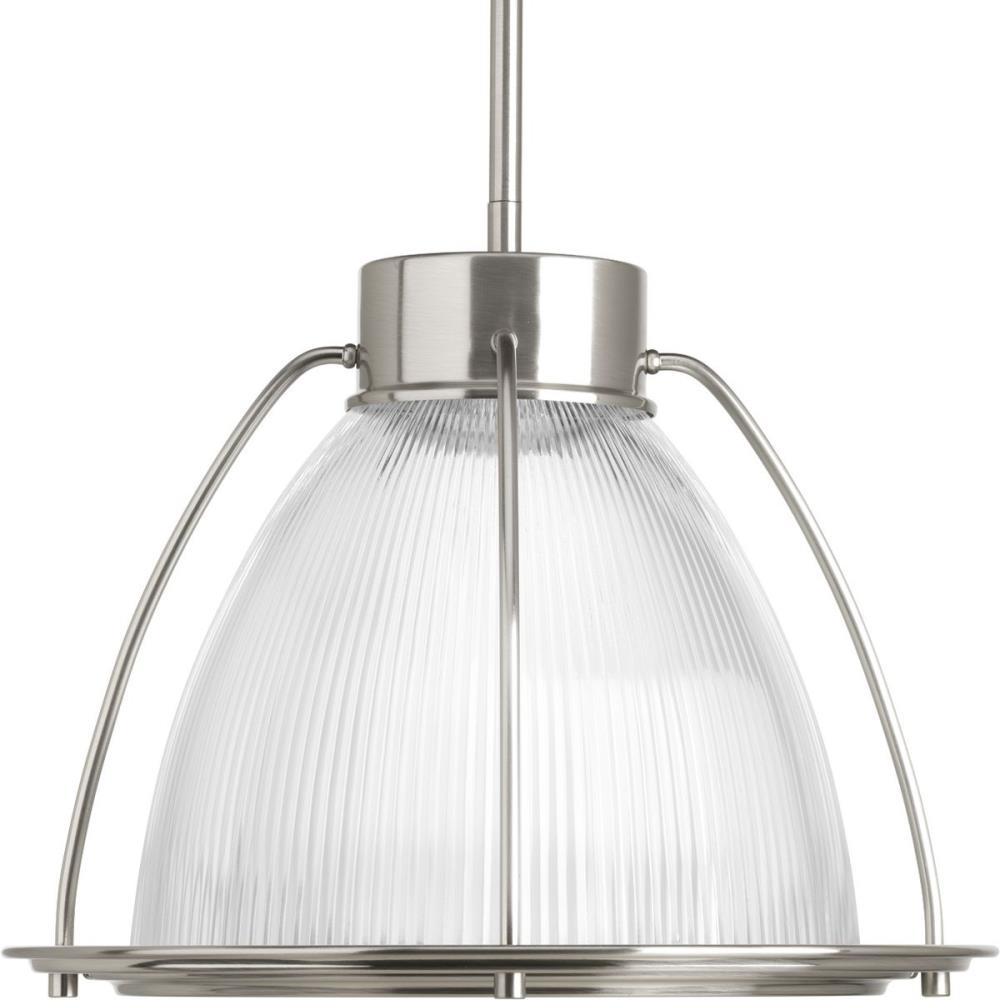 Brushed Nickel Prismatic Glass LED Pendant Light