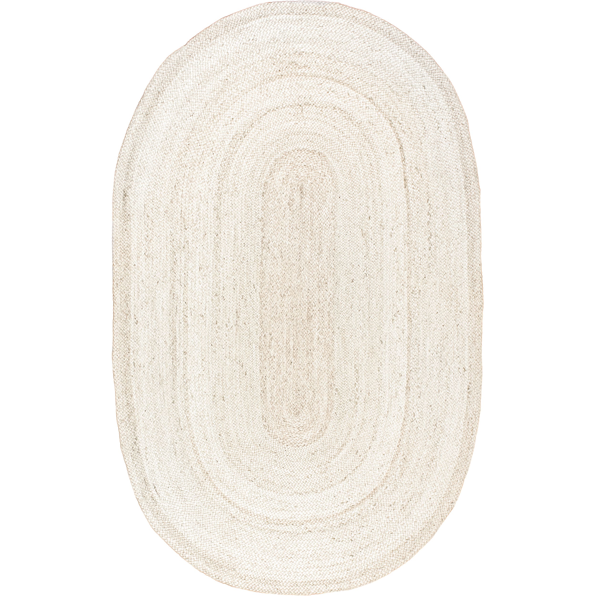 nuLOOM TAJT03B-O609 Rigo 6 x 9 (ft) Jute Off White Oval Indoor Solid Area rug