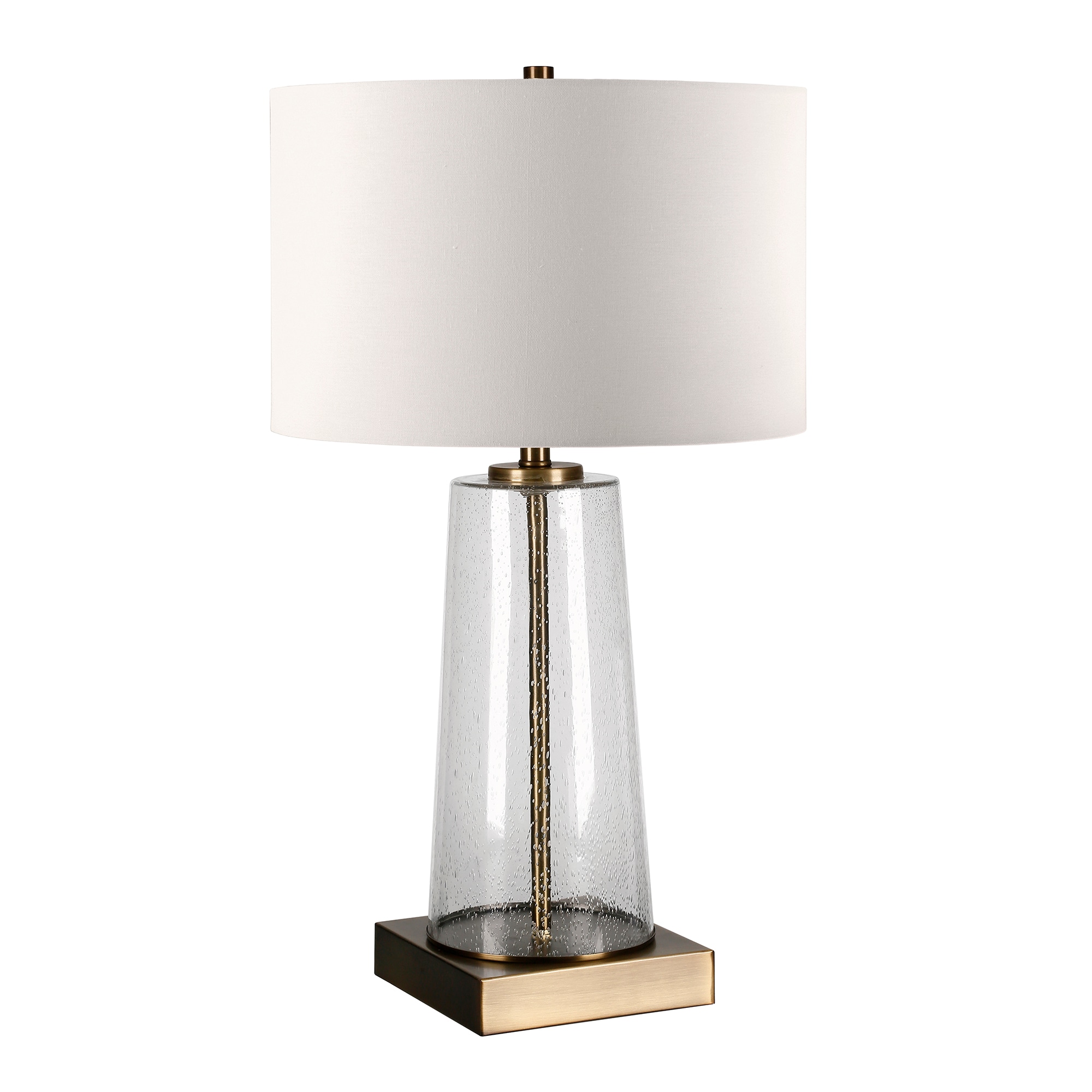 Dax 25'' Tapered Seeded Glass and Brass Table Lamp
