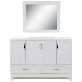 Style Selections 48-in White Undermount Single Sink Bathroom Vanity ...