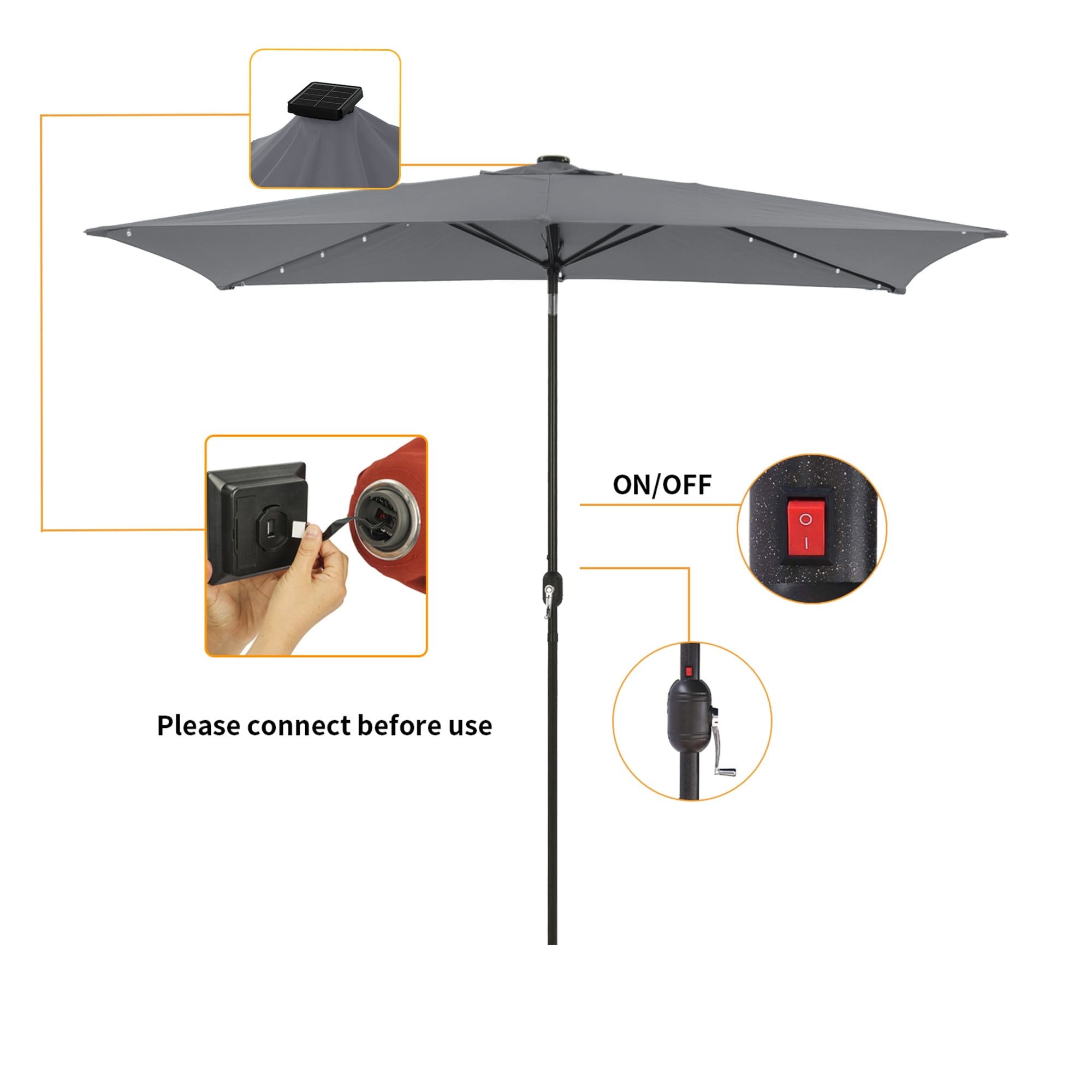 CASAINC WF-SM-RLED300GY Umbrellas-2 - View #7