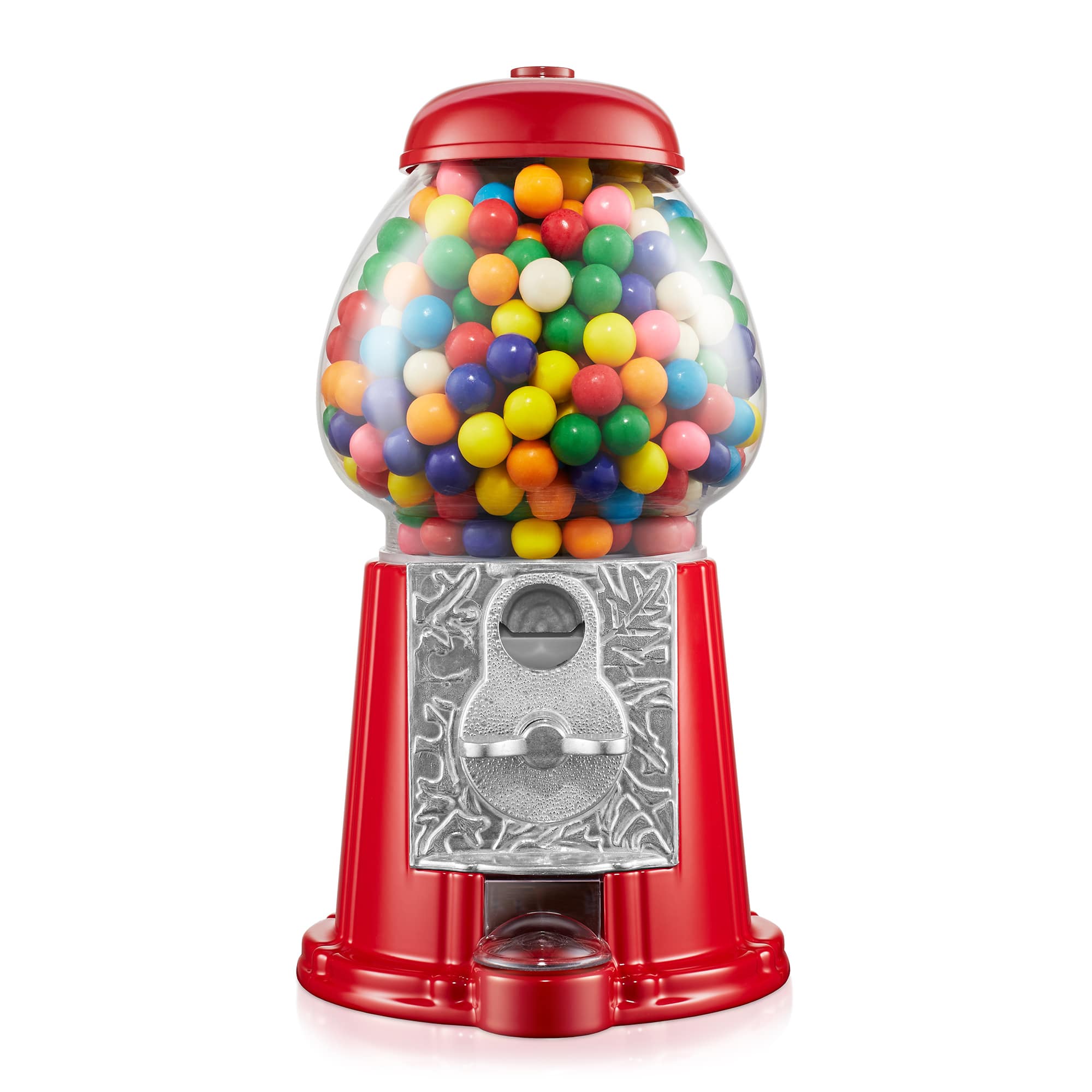 Olde Midway CON-GBL-114-RED 12-in Gumball Machine w/ Glass Globe - Red - Vintage-Style Metal Base
