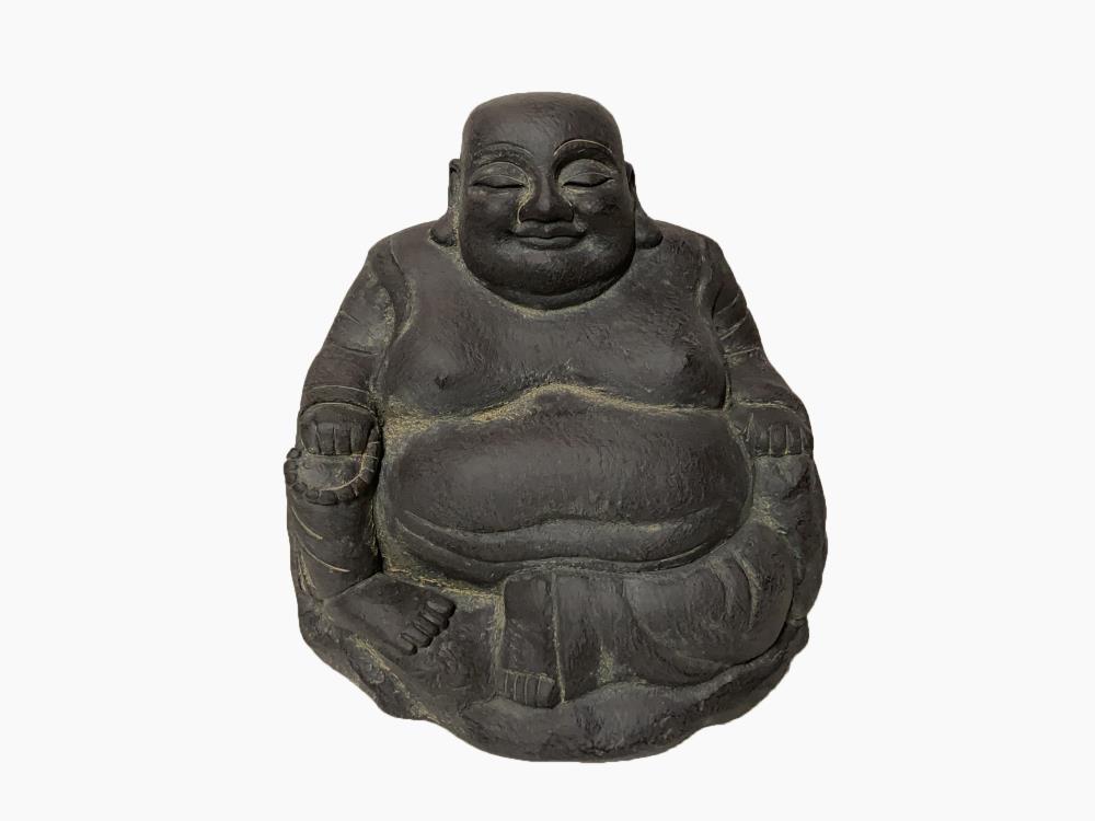 Hi-Line Gift 77130 16.54-in H x 13.39-in W Gray Buddha Garden Statue