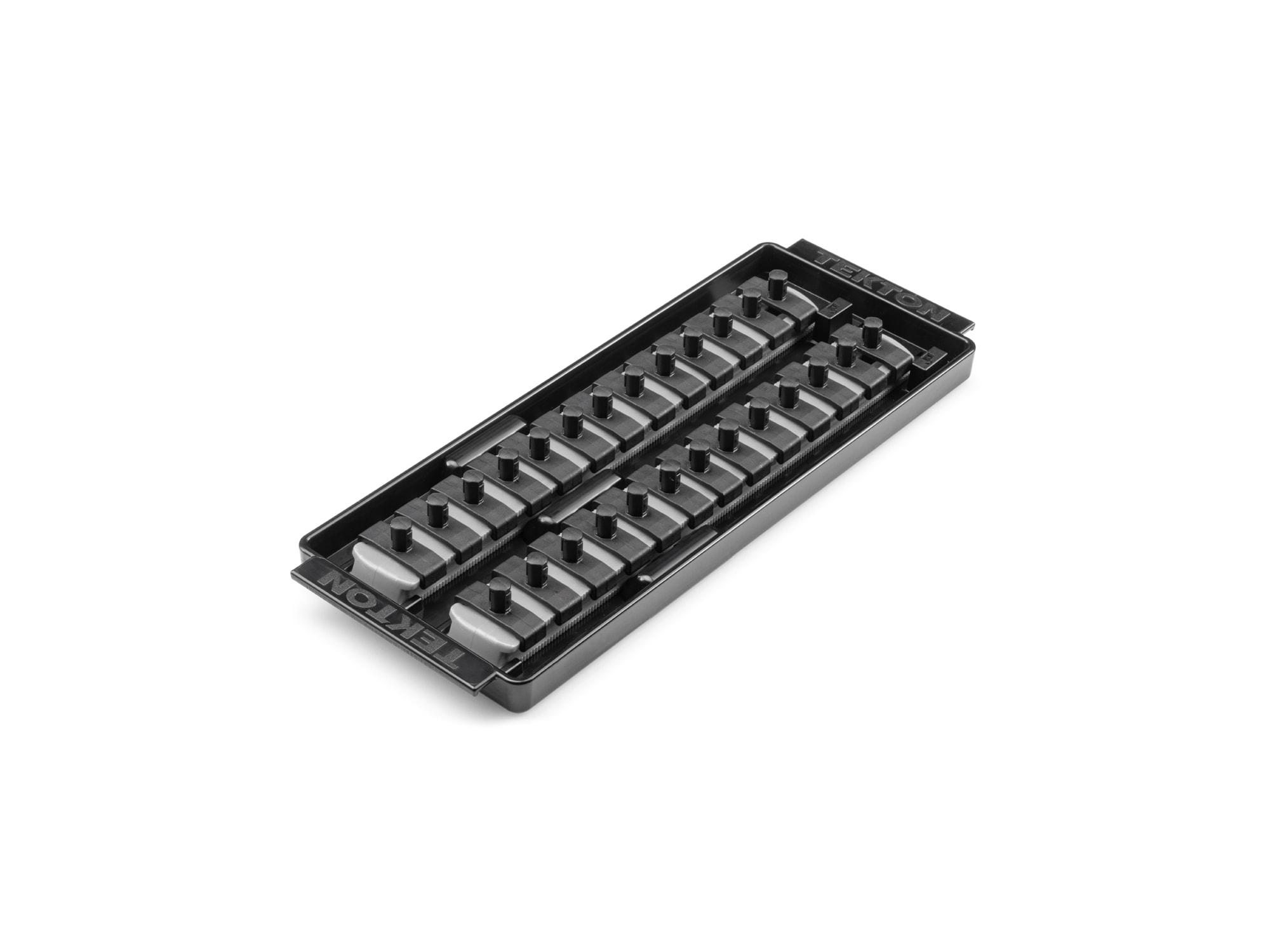 TEKTON OST01326 Plastic Socket storage - 1/4 in drive x 8 inch socket rails with 26 clips