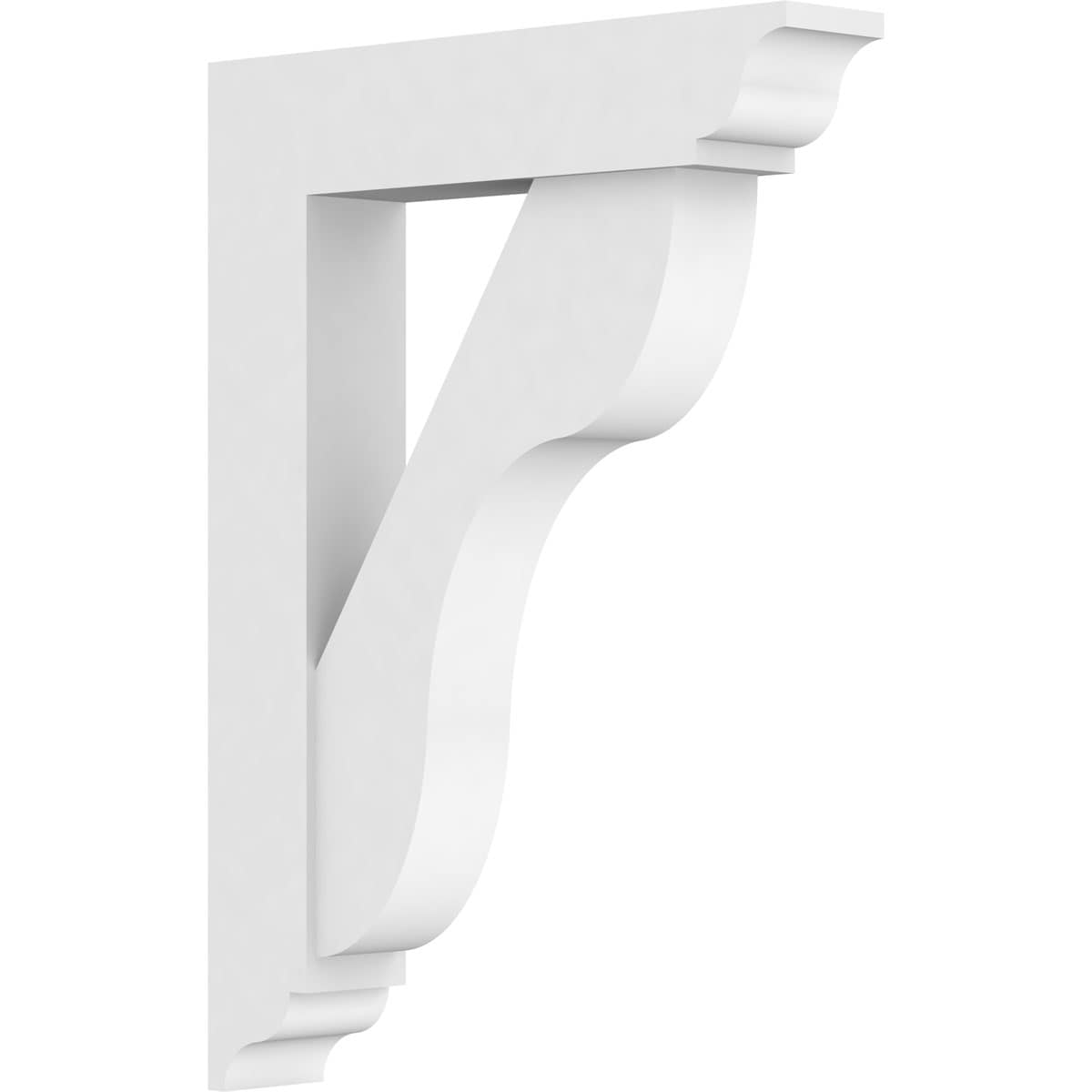 Ekena Millwork BKTP03X16X22CAR01 Standard Carmel 3-in x 16-in x 22-in White PVC Standard bracket