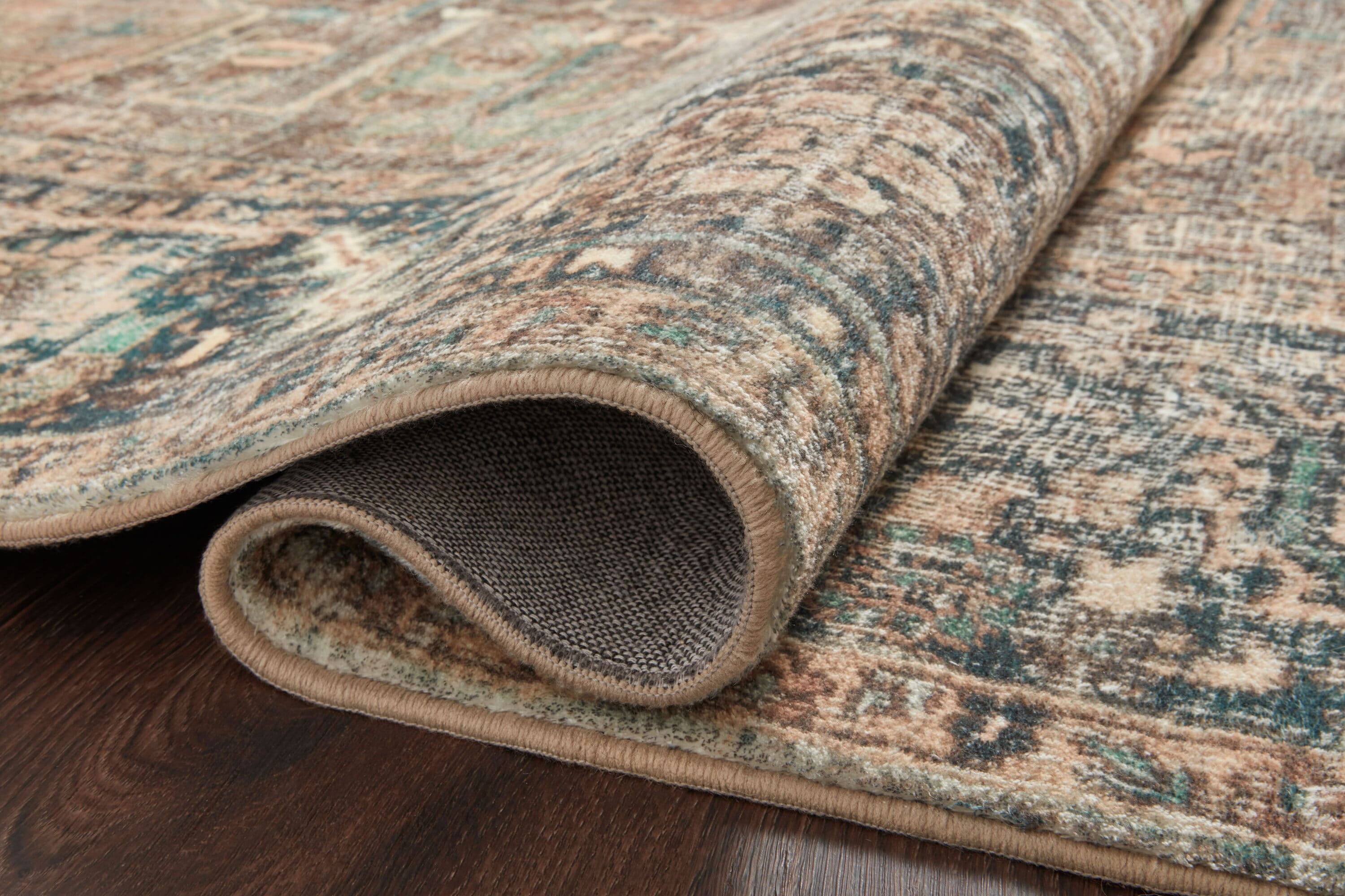 Margot Terracotta and Lagoon Bohemian Vintage Area Rug