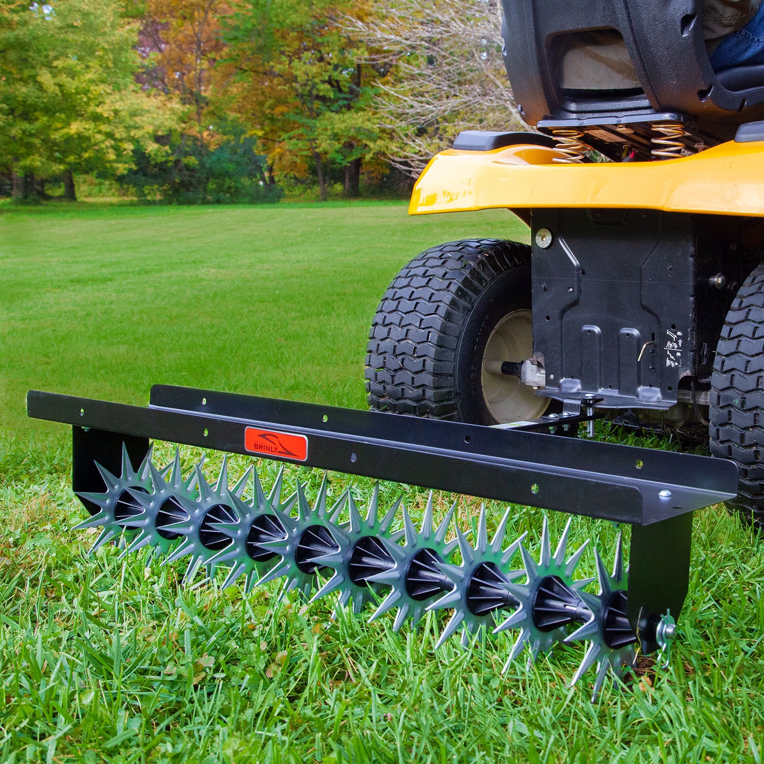 Brinly 40-in Spike Aerator with 3D Tines and Universal Hitch in the ...