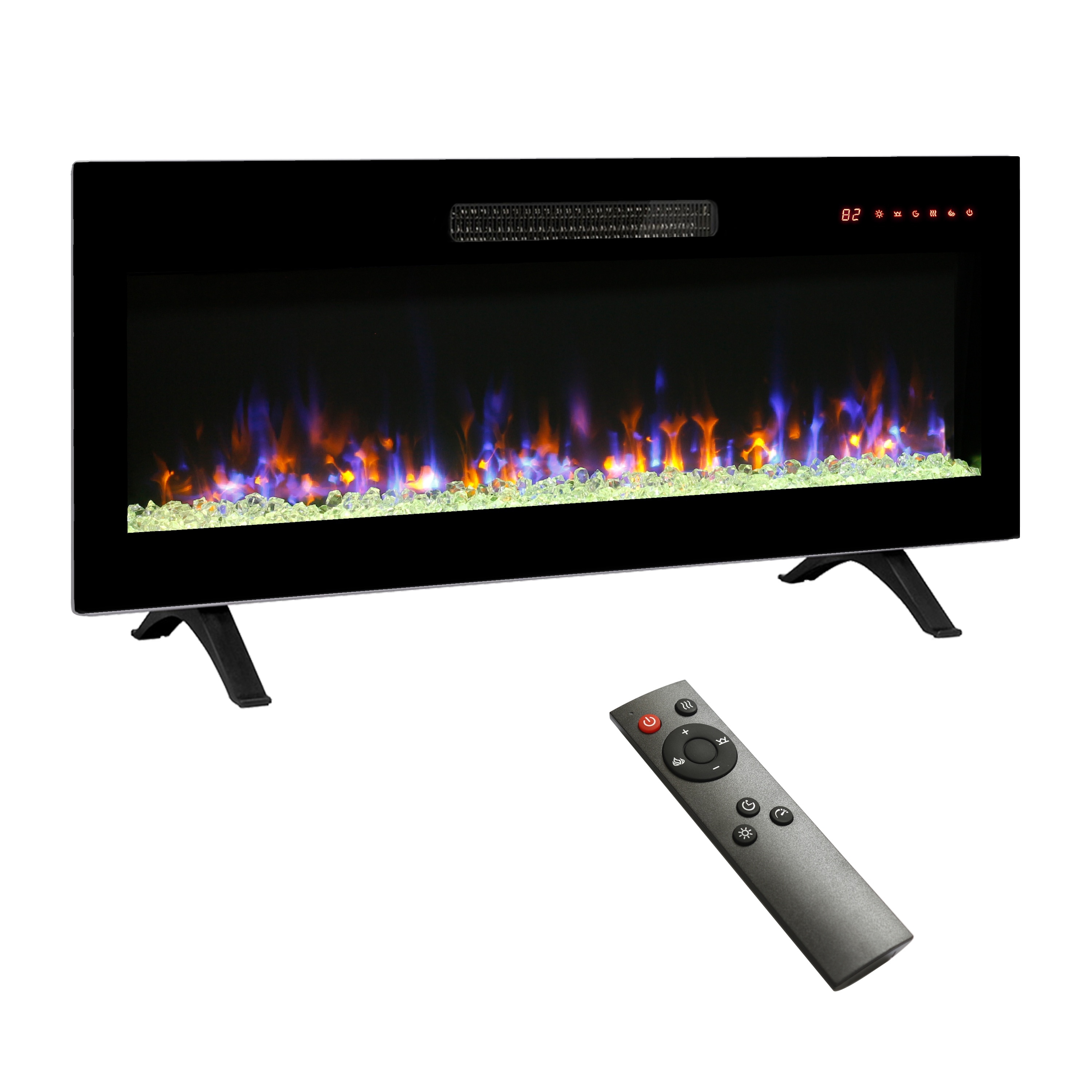 EdenDirect 32-in W x 27.7-in H Black Electric Fireplace Insert