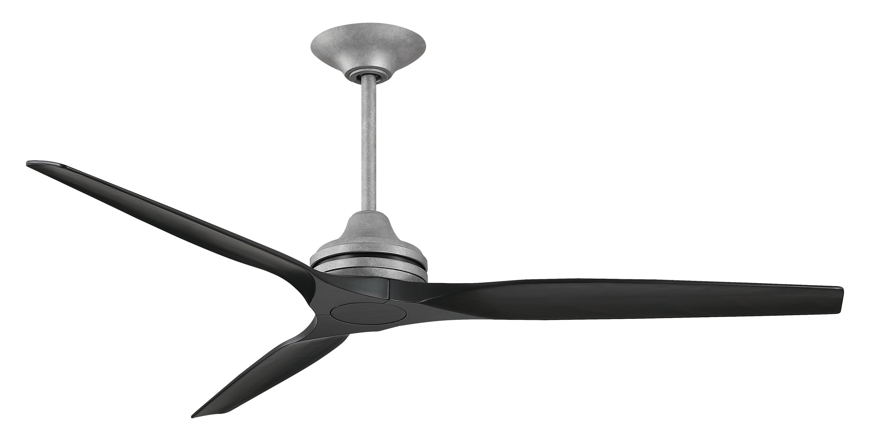 Fanimation Spitfire 64-in Galvanized with Black Blades Indoor/Outdoor Smart Propeller Ceiling Fan Light Kit Compatible and Remote (3-Blade) FPD6721BGZ-64BL Sansujyuku sansujyuku.com