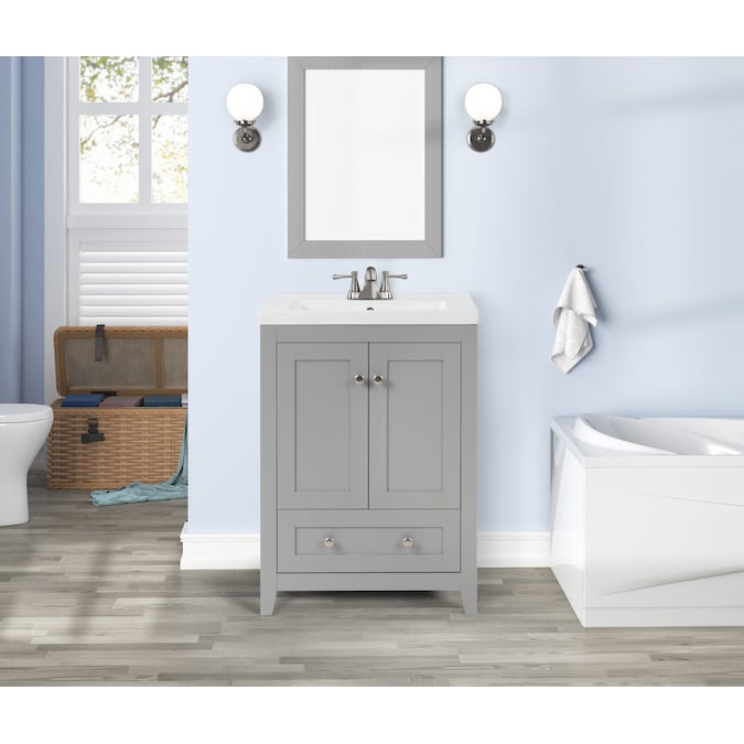 Gray Single Sink Bathroom Vanity With, Style Selections Vanity Top