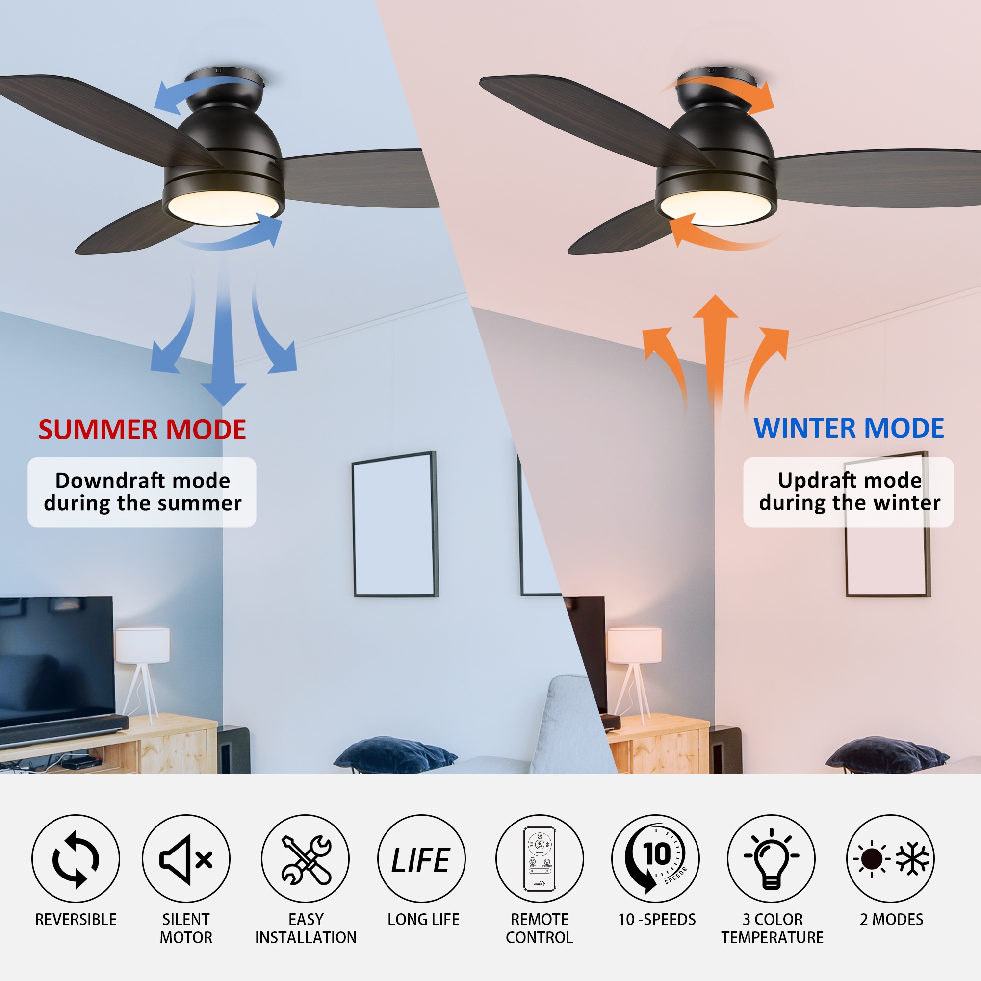 CARRO USA LCFR443Q5-L11-BG-FM Ceiling-Fans - View #4