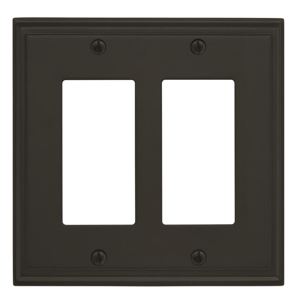 Amerock BP36519BBR 2 -Gang Standard Size Black Bronze Zinc Indoor Decorator Wall Plate