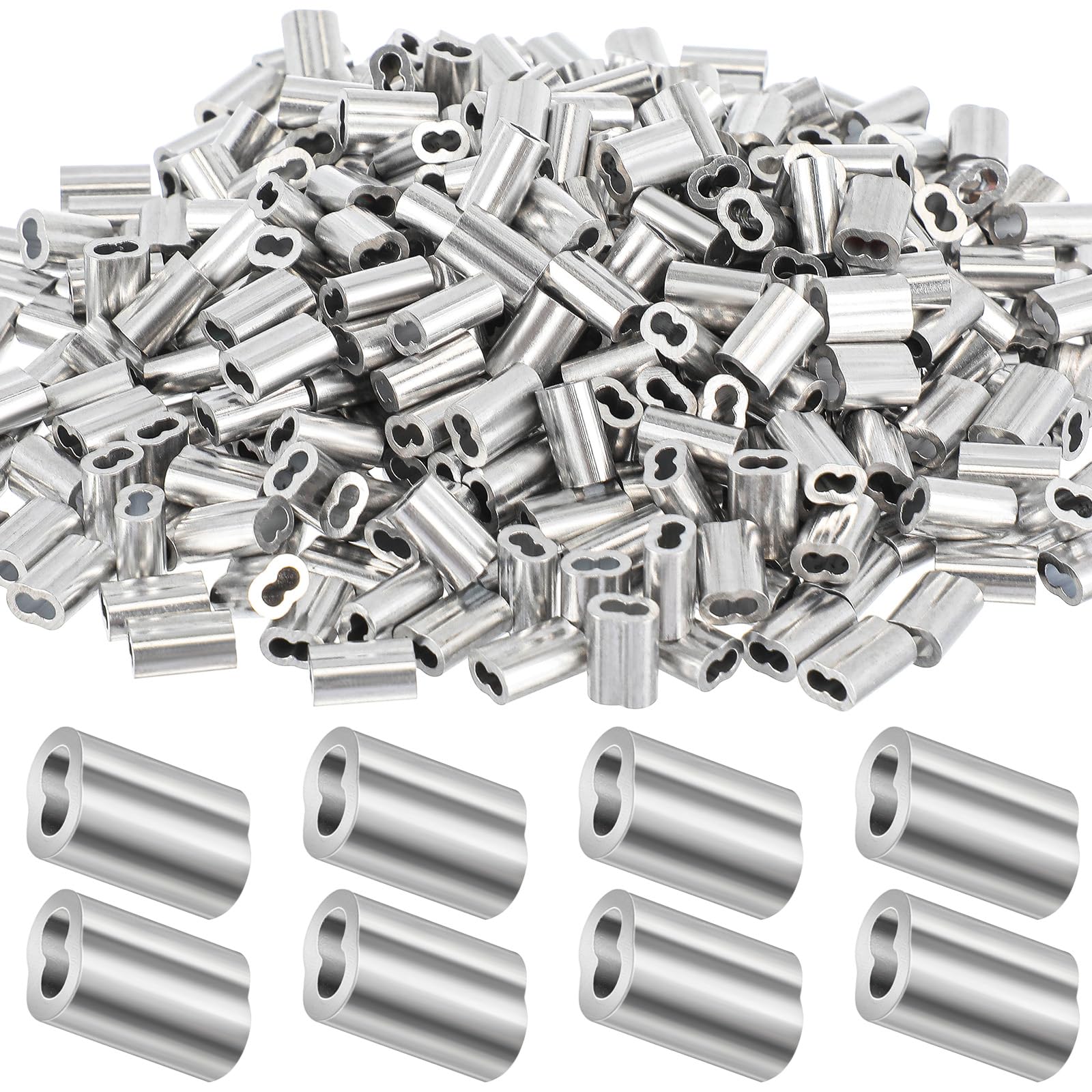 Aoibox 500 Piece 1 16 in Aluminum Crimping Loop Sleeves for Wire Rope ...