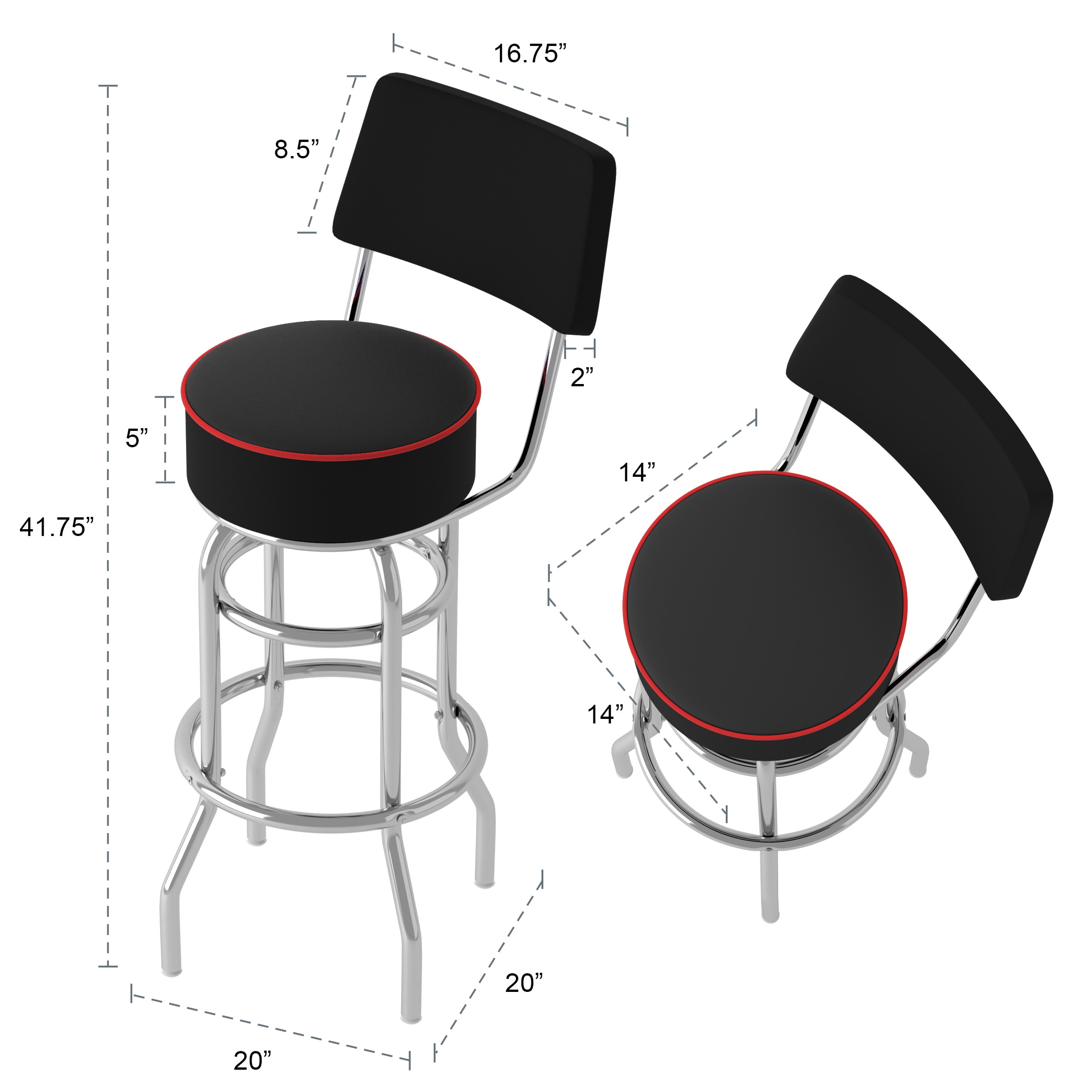 Trademark Gameroom DGE1100-LOGO stools - View #6