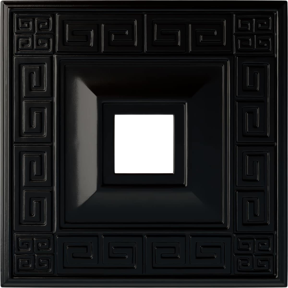 Ekena Millwork CM18ERBLF Eris 18-in W x 18-in L Painted Jet Black Polyurethane Whole Ceiling Medallion