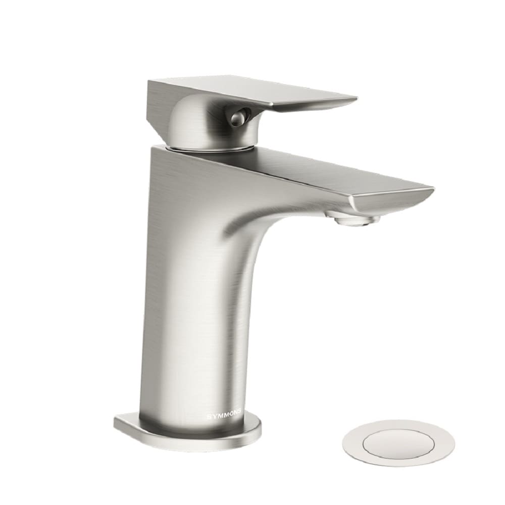 Symmons SLS4912STNPP Verity Satin Nickel Widespread 2-handle WaterSense High-arc Commercial/Residential Handle Bathroom Sink Faucet with Drain