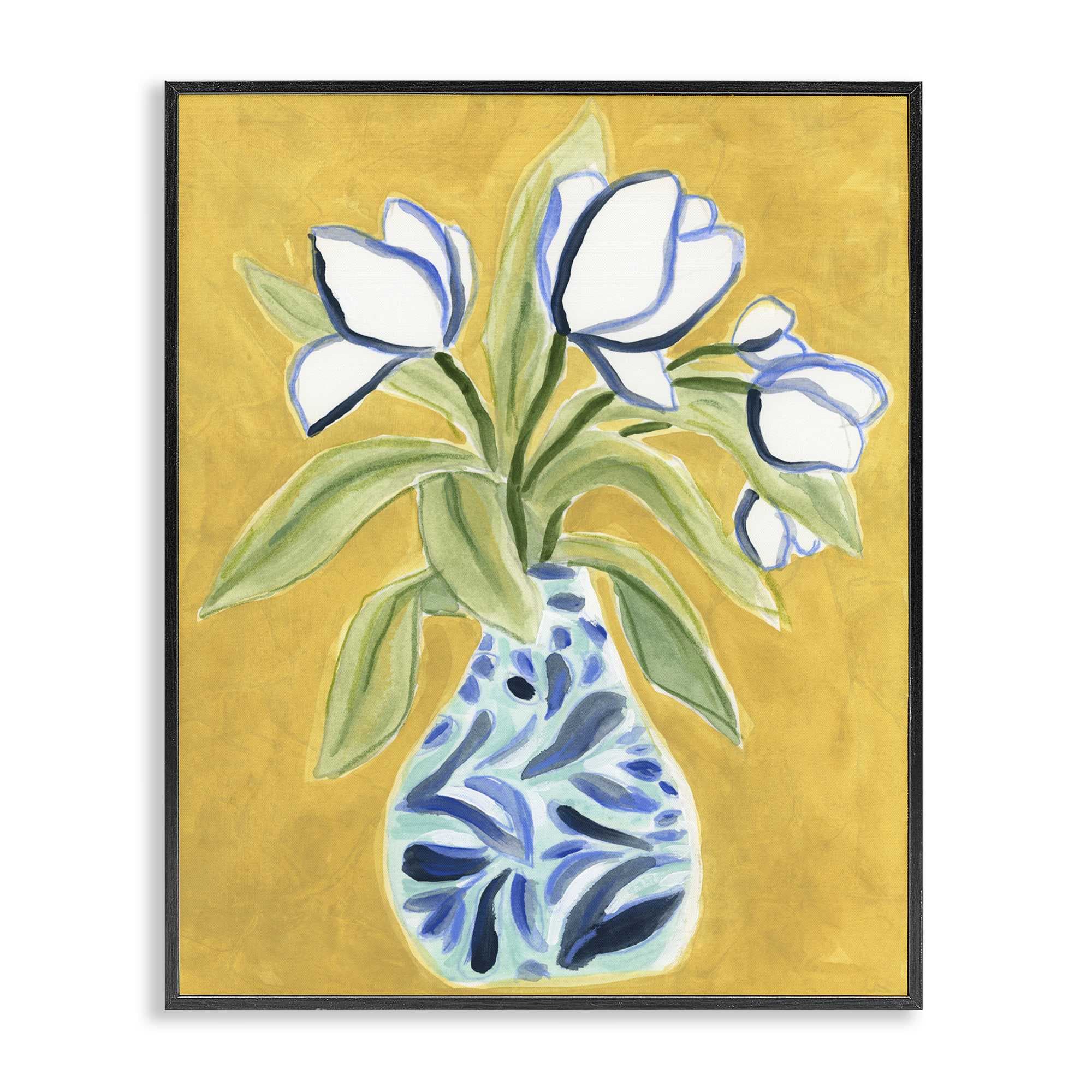 Stupell Industries BS-391-FR-11X14 Lively Tulips in Vase Black Framed Giclee Art By June Erica Vess 11 x 14