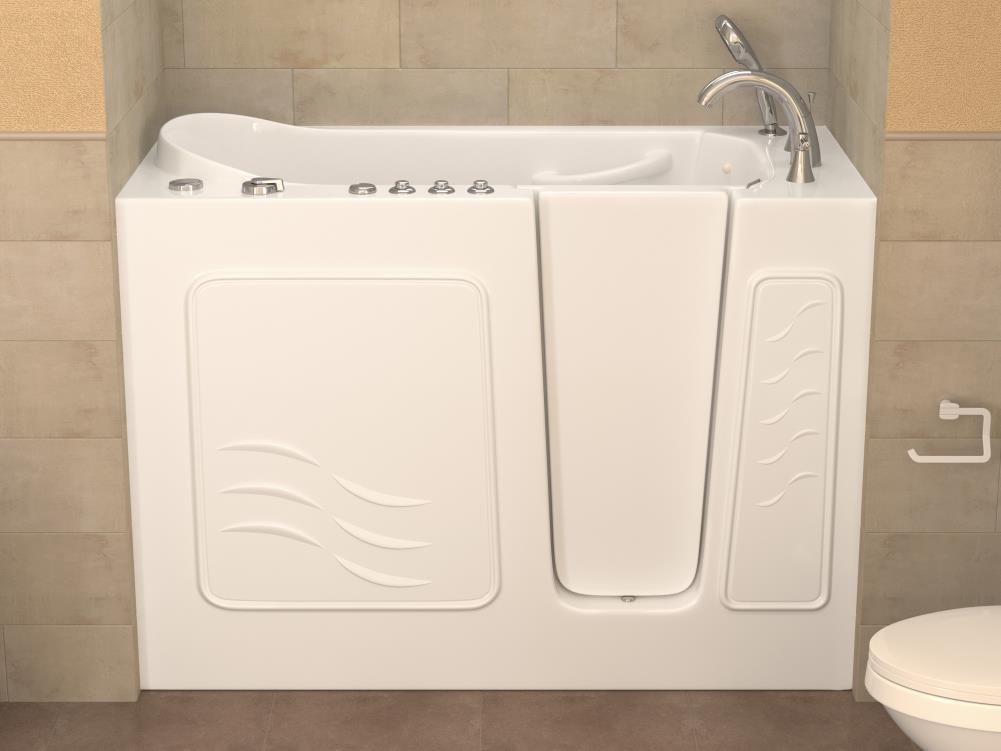 ANZZI Walk-in Bathtub 27'' x 53'' Left Drain Fully Loaded, Air Jets &  Whirlpool Massage Jets, Hot Tub, Quick Fill, 6 Setting Handheld Shower  Sprayer