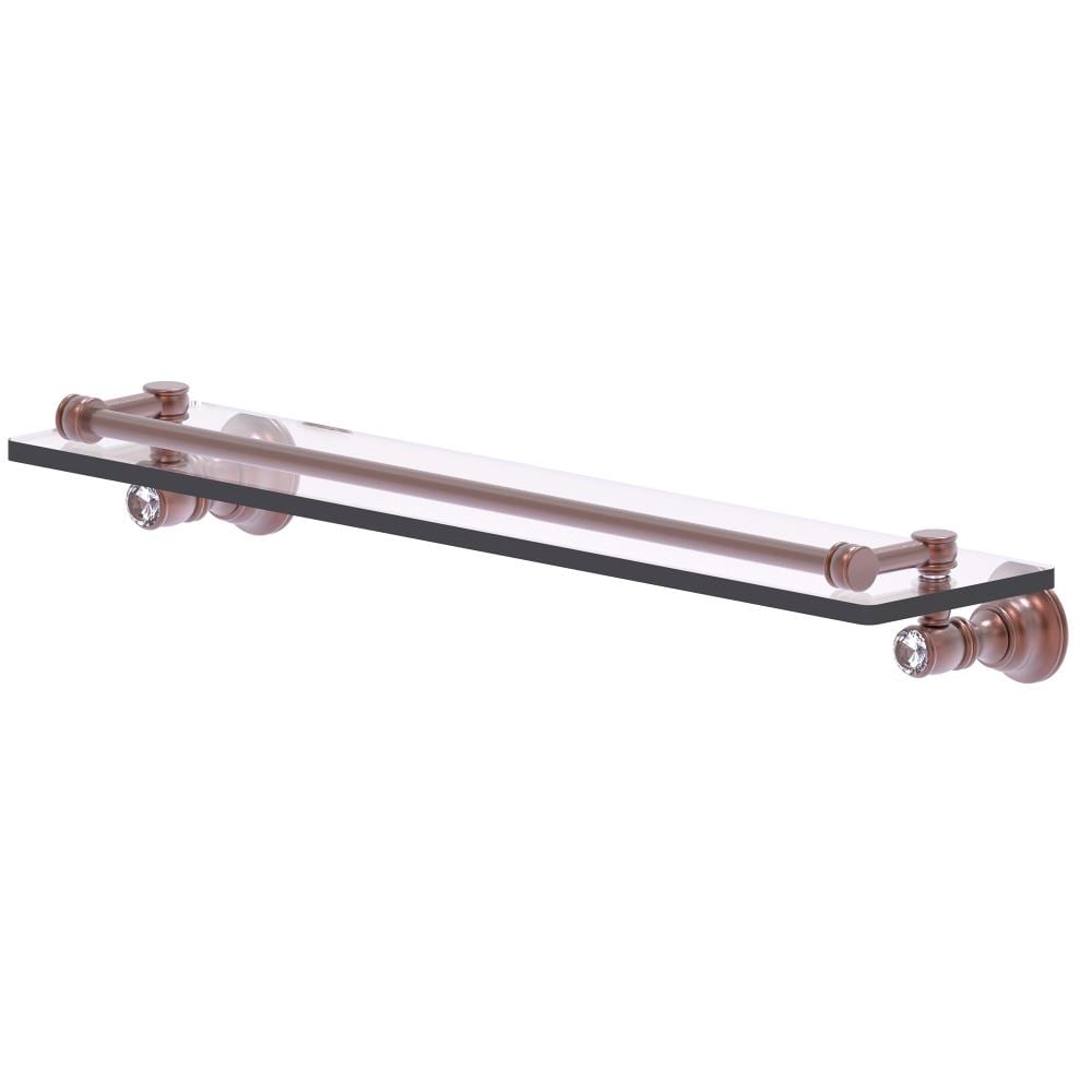 Allied Brass CC-1-22-GAL-CA Carolina Crystal Antique Copper Wall mount Bathroom Shelf ( 22-in x 3.3-in x 5-in )